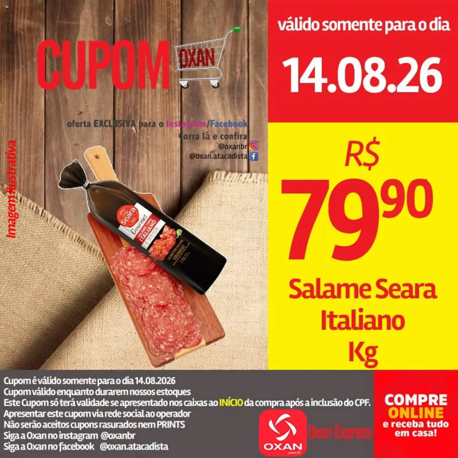 Oxan Atacadista Folheto - válido de 14/08/2026 | Página: 1 | Produtos: Salame