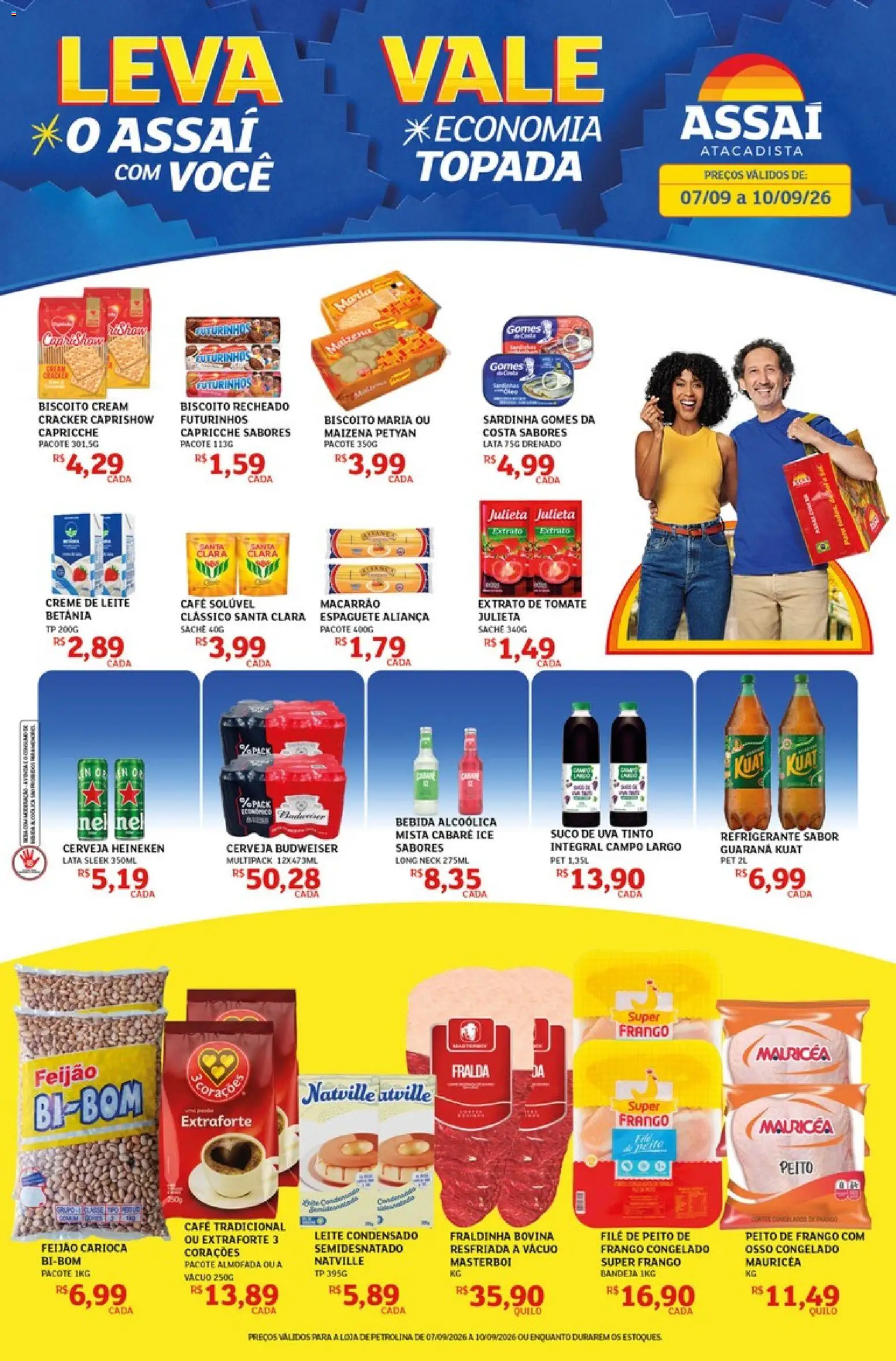 Assaí Atacadista Folheto - válido de 07/09/2026 | Página: 1 | Produtos: Biscoito, Guaraná, Biscoito recheado, Sardinha