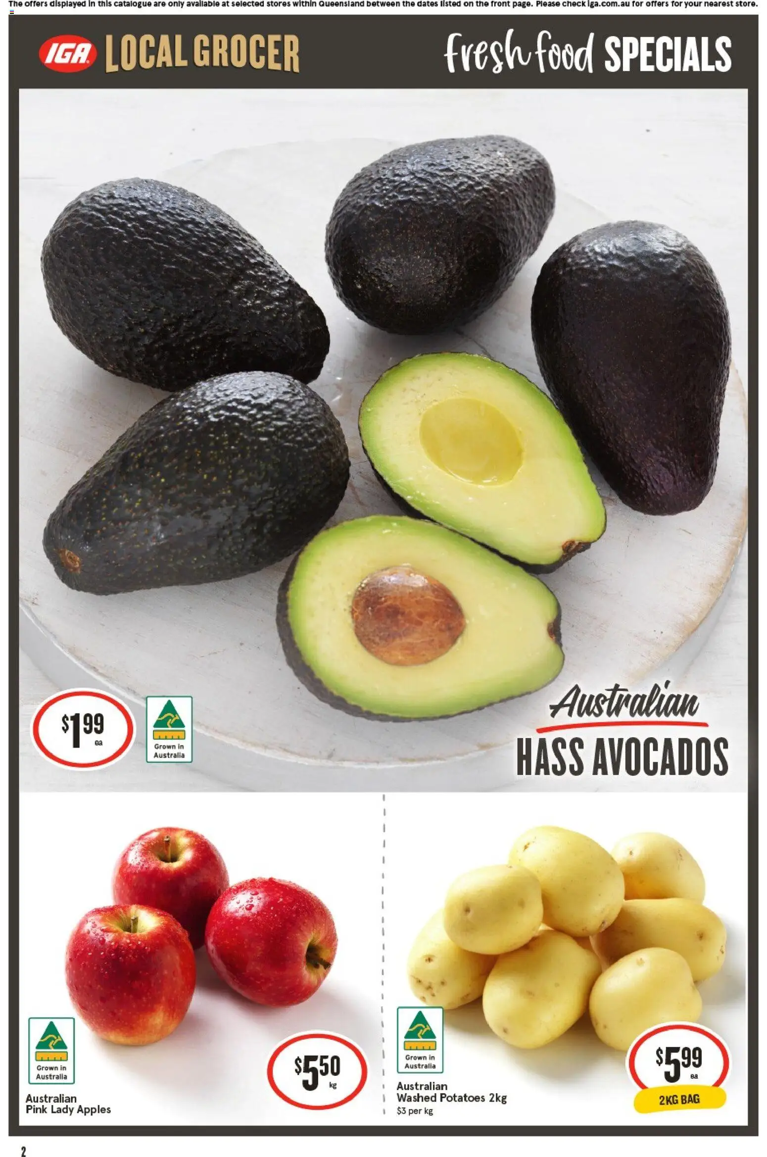 IGA catalogue - valid from 27.05.2026 | Page: 2 | Products: Apples, Potatoes, Bag