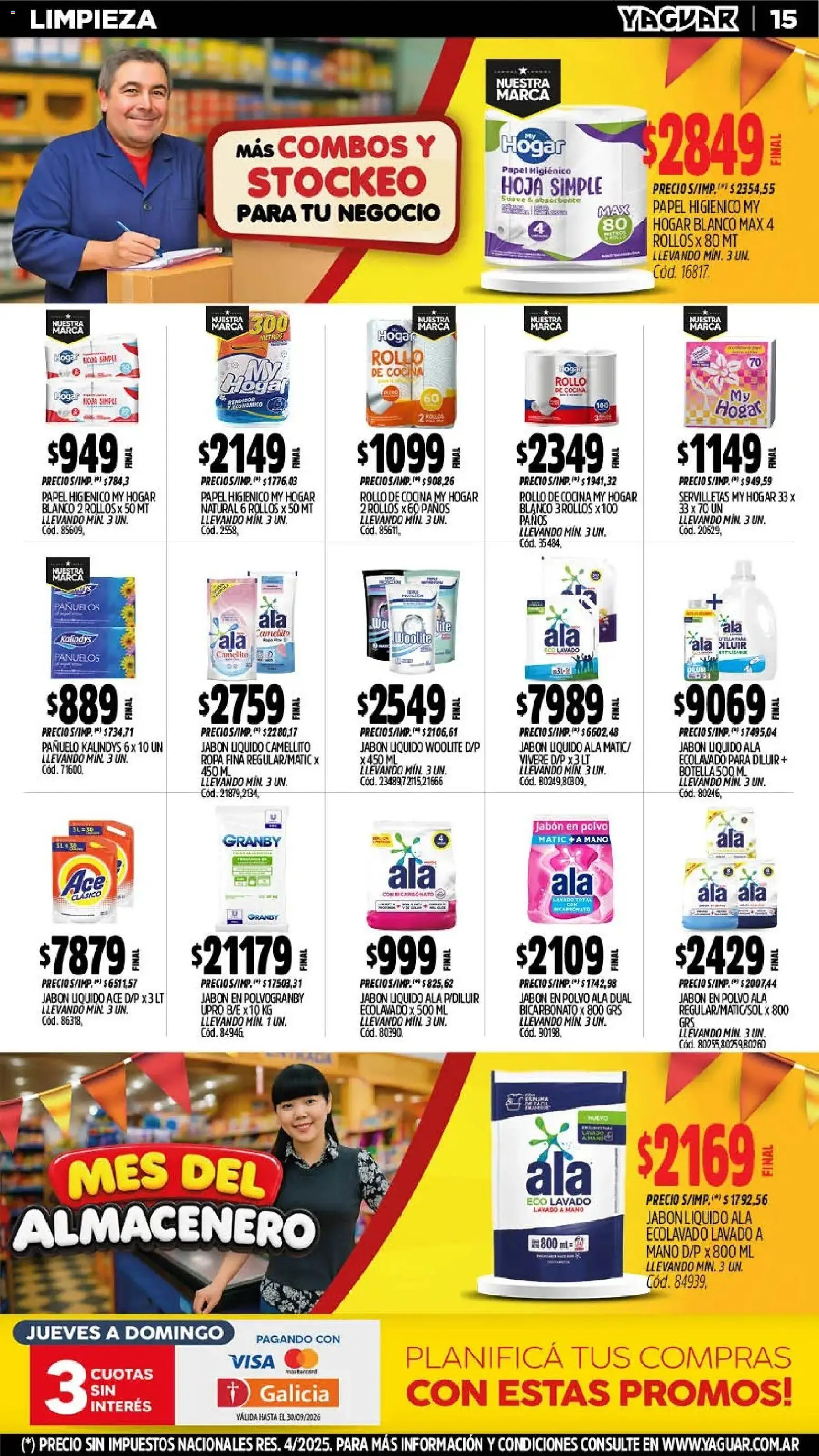 Yaguar - Oferta Semanal Salta │ válido desde el 21/09/2026 | Página: 16 | Productos: Cocina, Servilletas, Polvo, Ropa