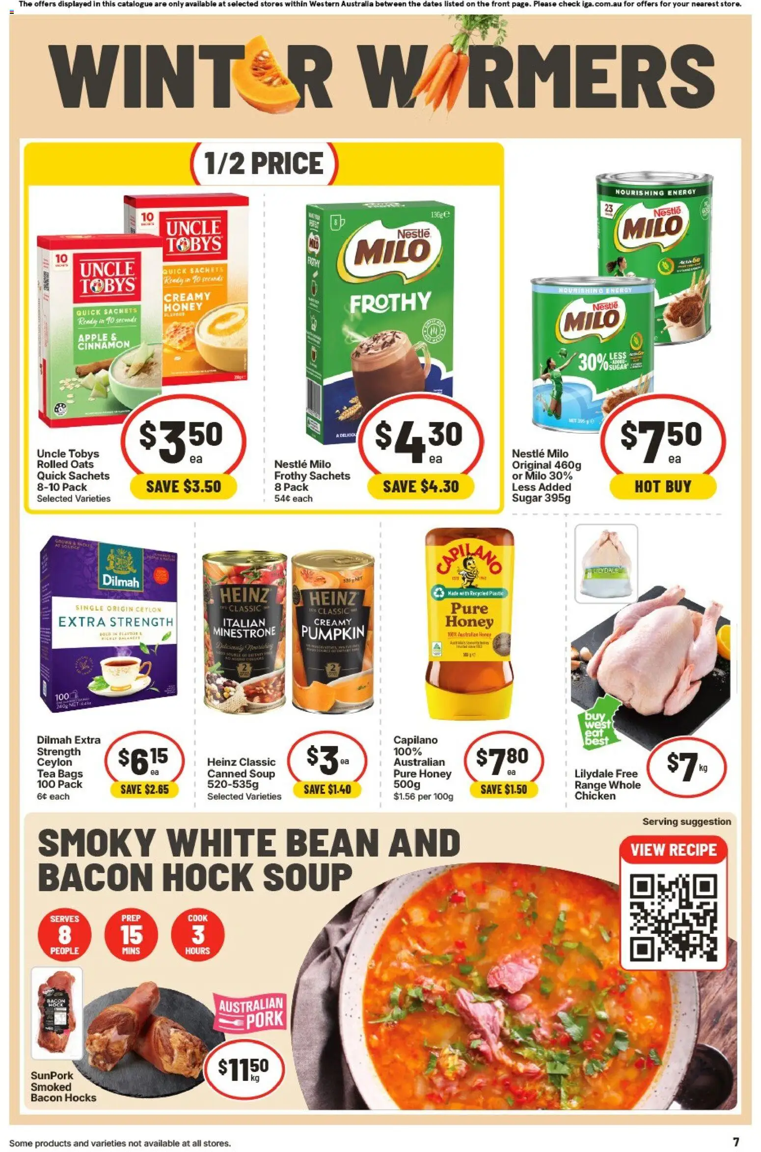 IGA catalogue - valid from 01/07/2026 | Page: 7 | Products: Pork, Tea, Sugar, Pumpkin