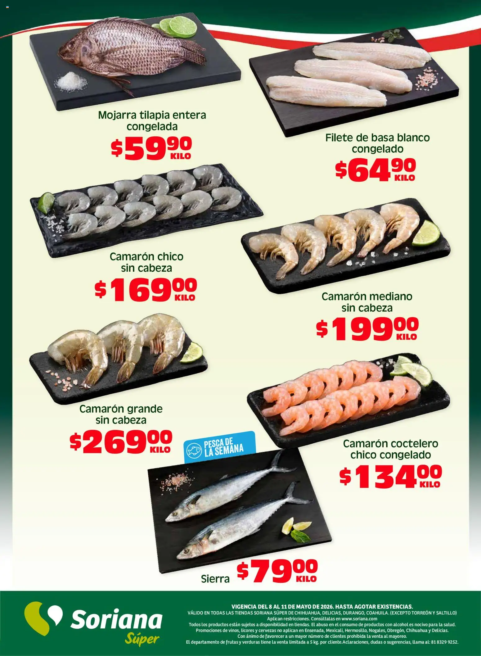 Nuevas ofertas de Soriana válidas en toda la República Mexicana desde el 08.05.2026. ¡Encuentra las mejores ofertas en Soriana Fin de Semana Súper: Chih, Delicias, Dur y Coah (excepto Saltillo)! | Página: 5 | Productos: Sierra