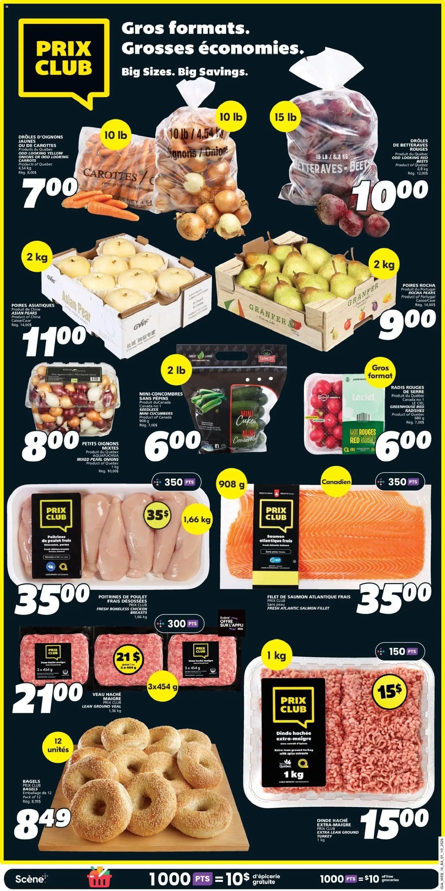 IGA flyer valid from Oct 1, 2026 | Page: 17 | Products: Veal, Salmon, Carrots, Pears