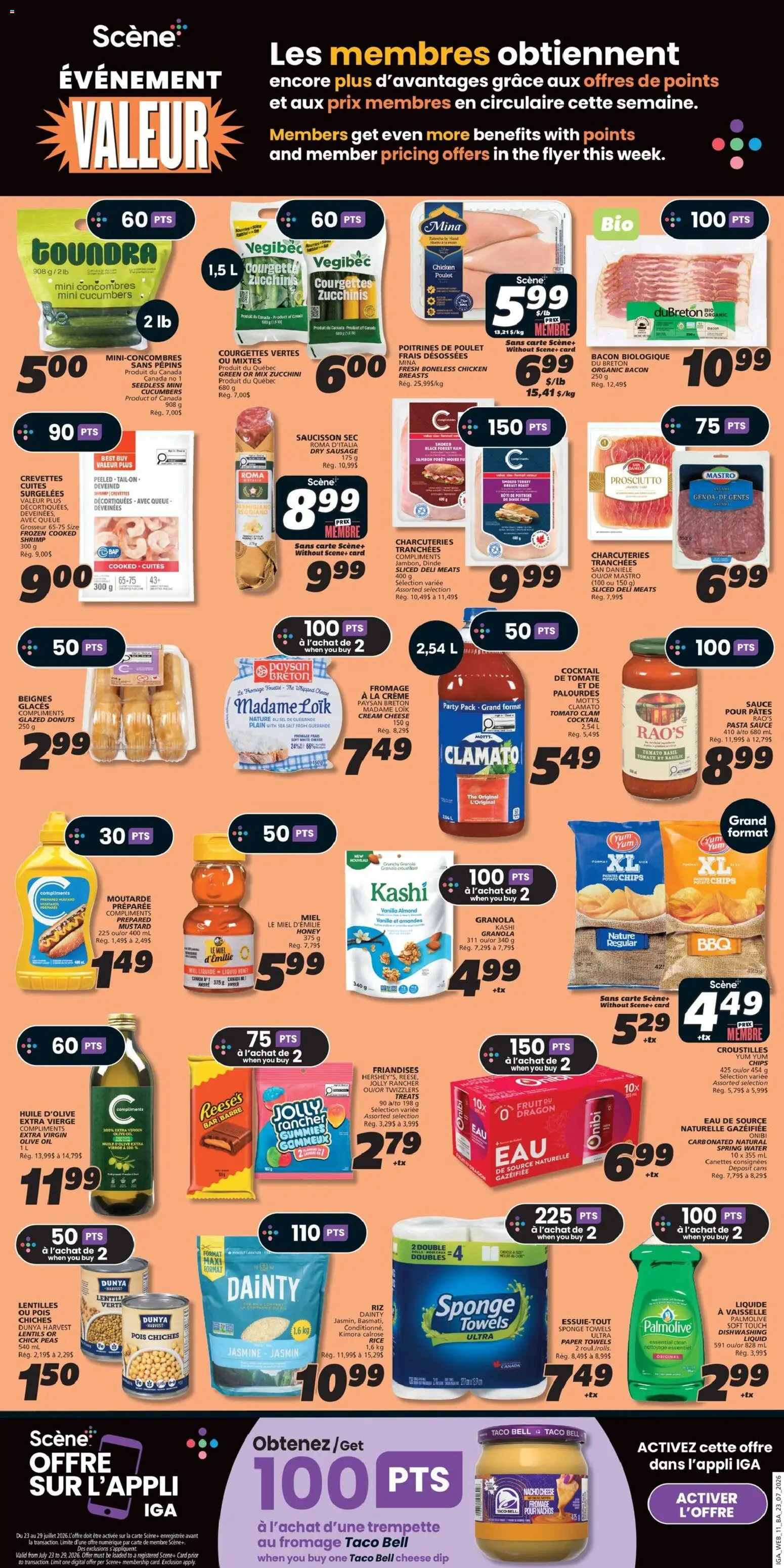 IGA flyer valid from Jul 23, 2026 | Page: 13 | Products: Fruit, Zucchini, Sponge, Honey