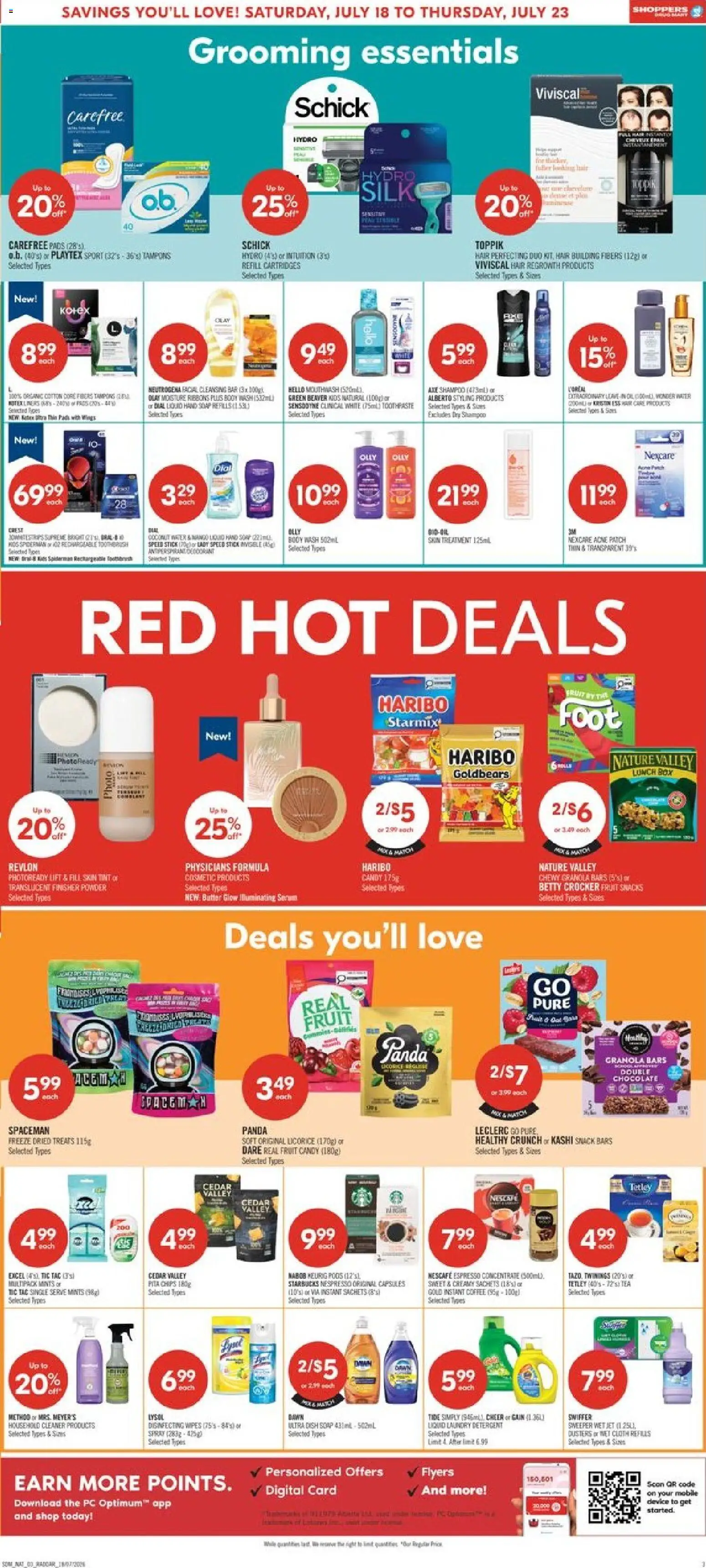 Shoppers flyer valid from Jul 17, 2026 | Page: 6 | Products: PC, Powder, Body wash, Box