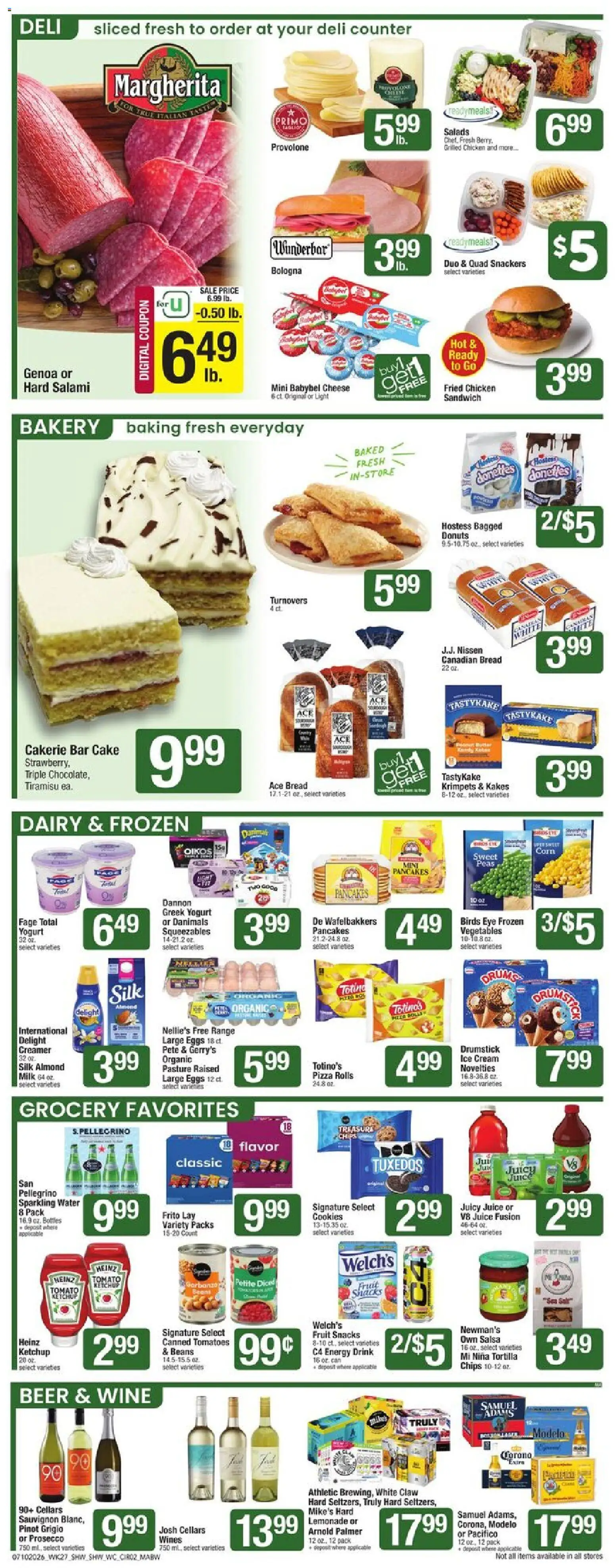Shaw's Weekly Ad - MA - valid from 07/10/2026 | Page: 2 | Products: Cheese, Pizza, Juice, Chips