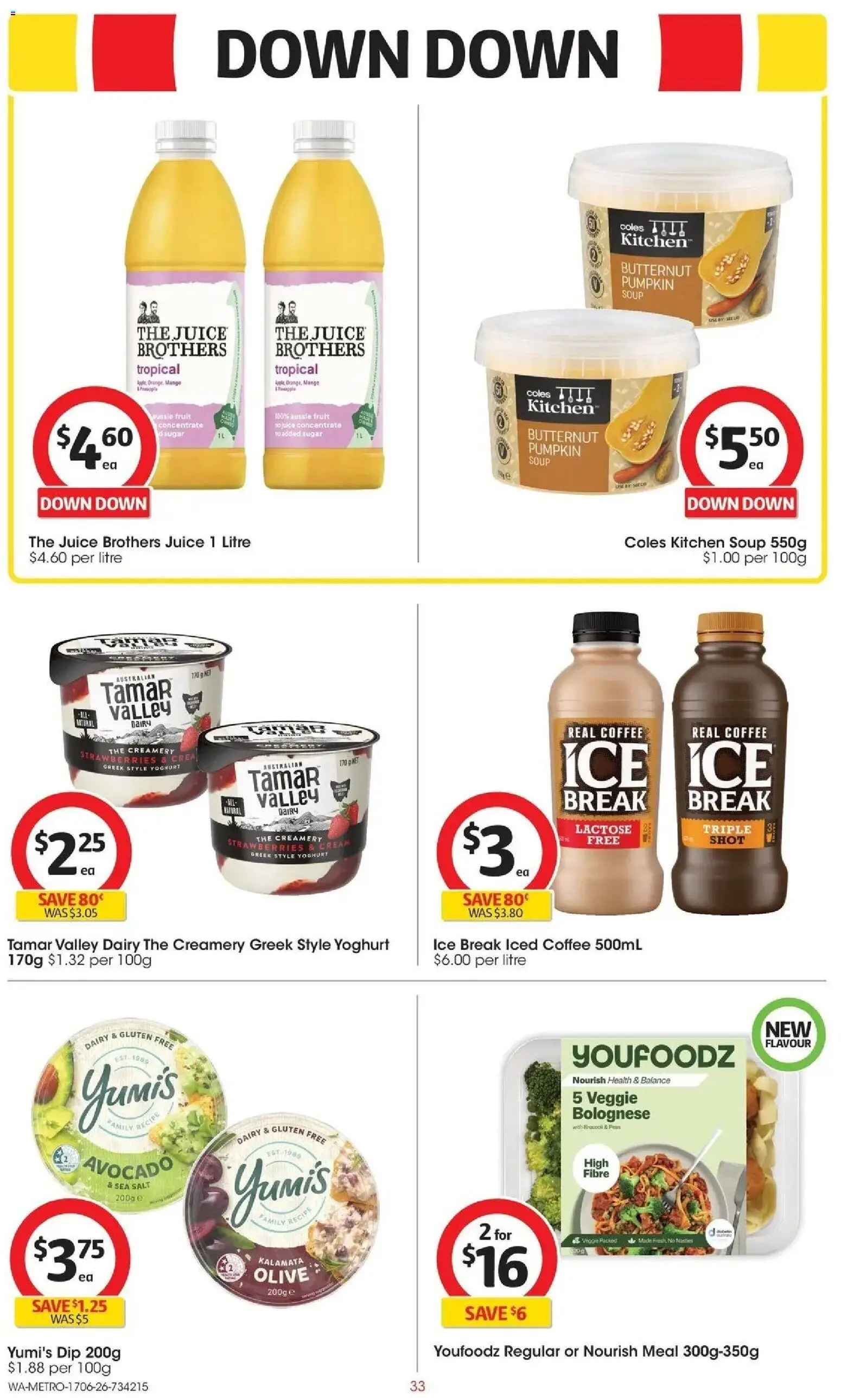Coles catalogue - valid from 16.06.2026 | Page: 33 | Products: Yoghurt, Juice, Cream, Mango