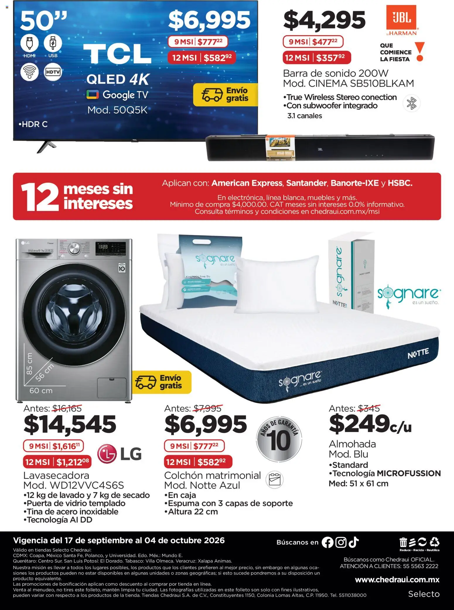 Nuevas ofertas de Chedraui válidas en toda la República Mexicana desde el 17/09/2026. ¡Encuentra las mejores ofertas en Chedraui folleto Ofertas! | Página: 2 | Productos: Usb, Barra de sonido, Barra, Caja