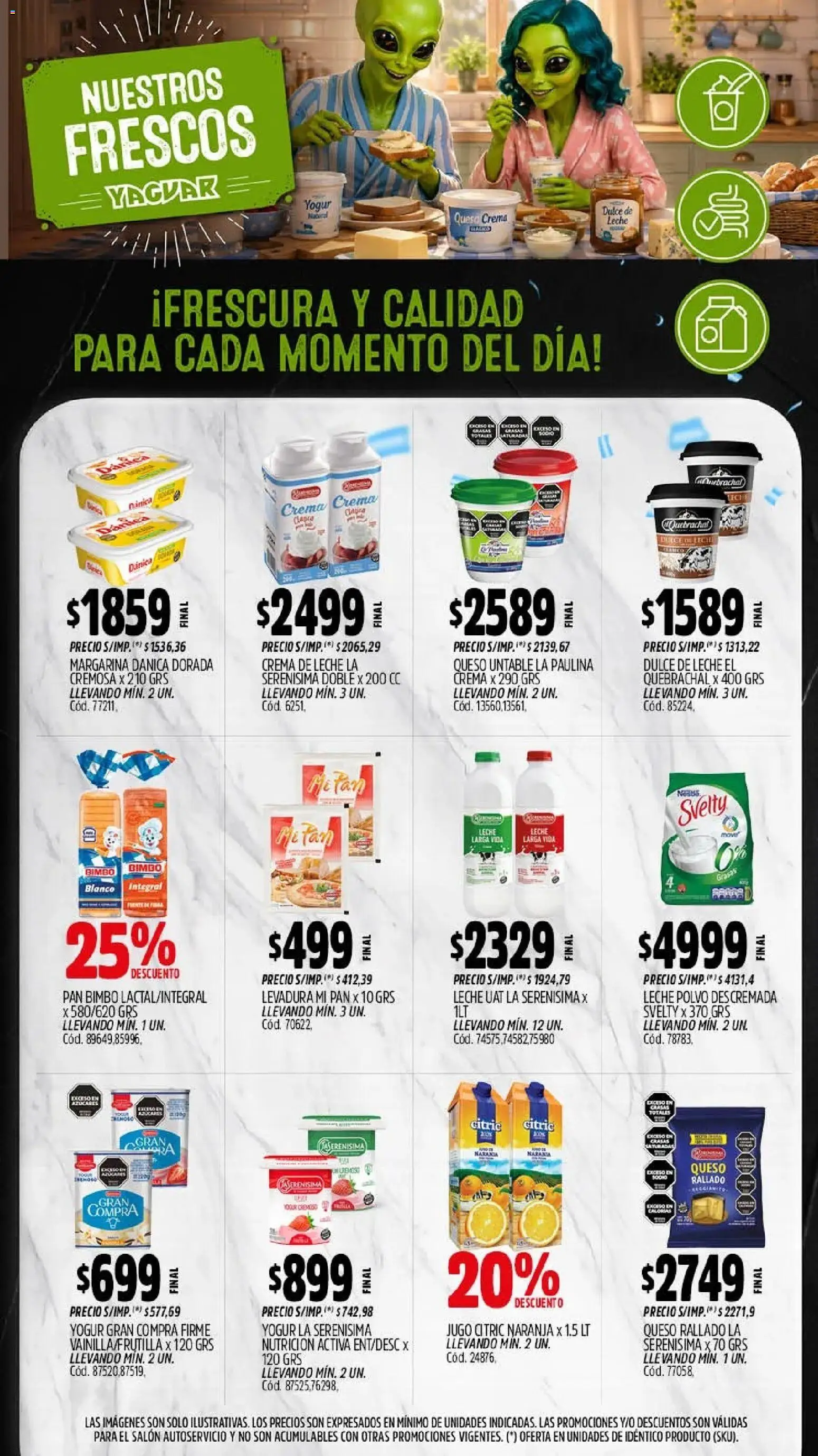 Yaguar - Oferta Semanal General Roca │ válido desde el 13/07/2026 | Página: 9 | Productos: Queso crema, Yogur, Margarina, Crema