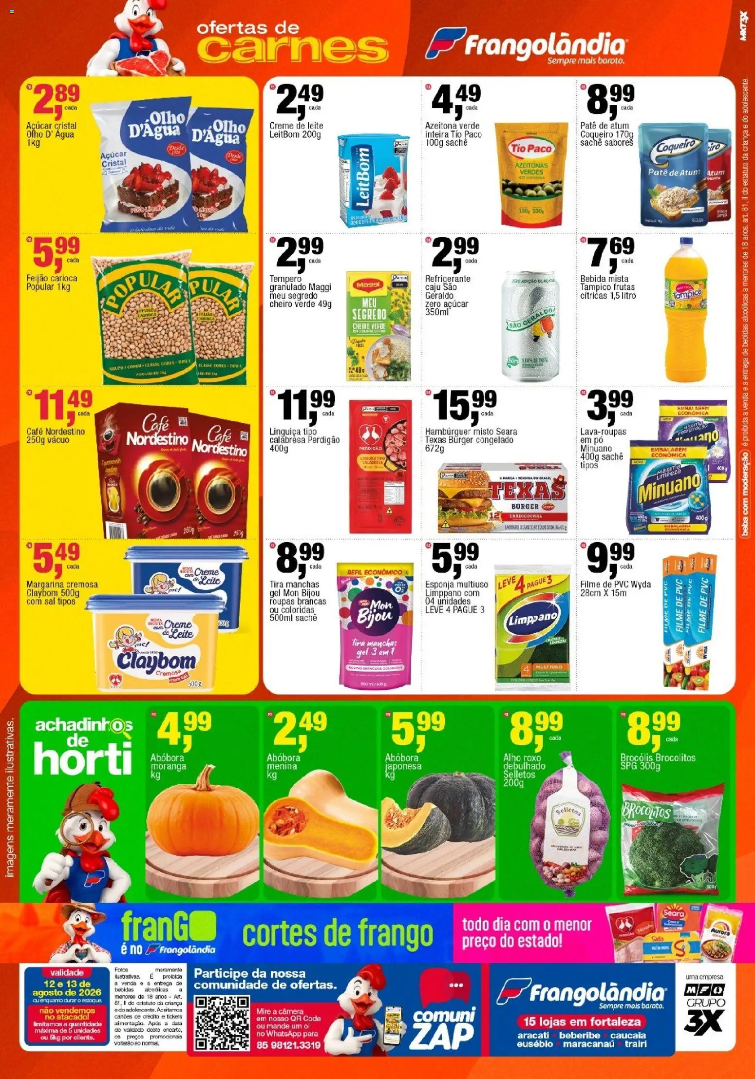 Frangolândia Folheto - válido de 12/08/2026 | Página: 2 | Produtos: Água, Creme, Margarina, Açúcar cristal