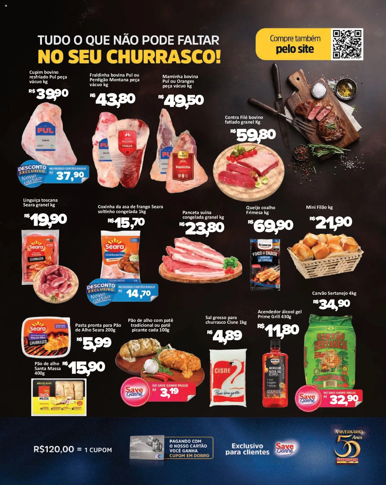 Savegnago Folheto - válido de 26/08/2026 | Página: 8 | Produtos: Grill, Álcool, Queijo, Sal