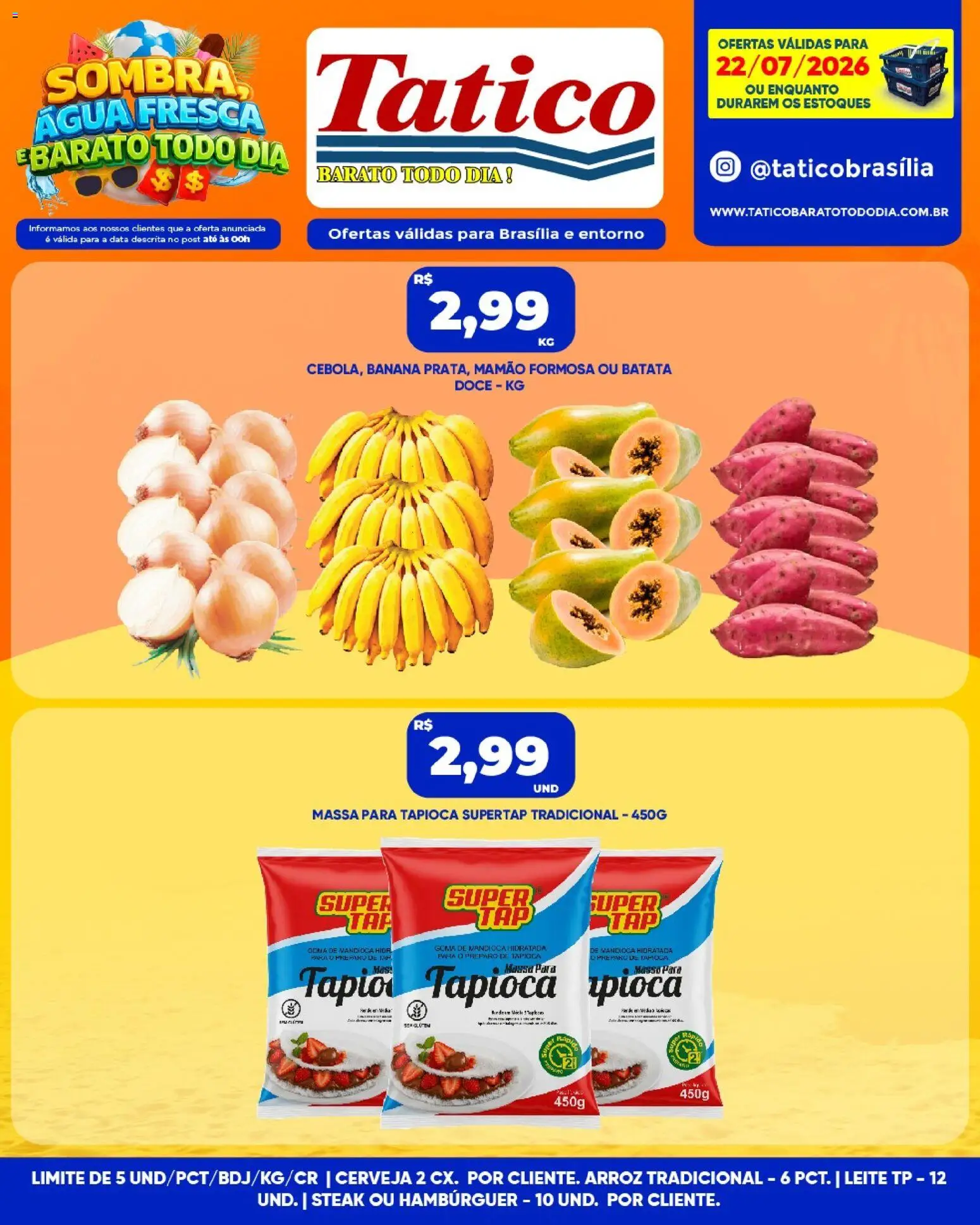 Tatico Folheto - válido de 23/07/2026 | Página: 30 | Produtos: Mandioca, Tapioca, Cerveja, Batata