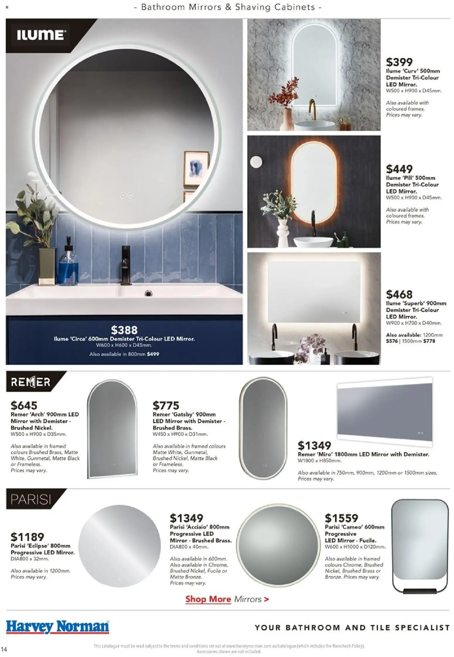Harvey Norman catalogue - valid from 16/07/2026 | Page: 14 | Products: Mirror, Accessories, Bathroom