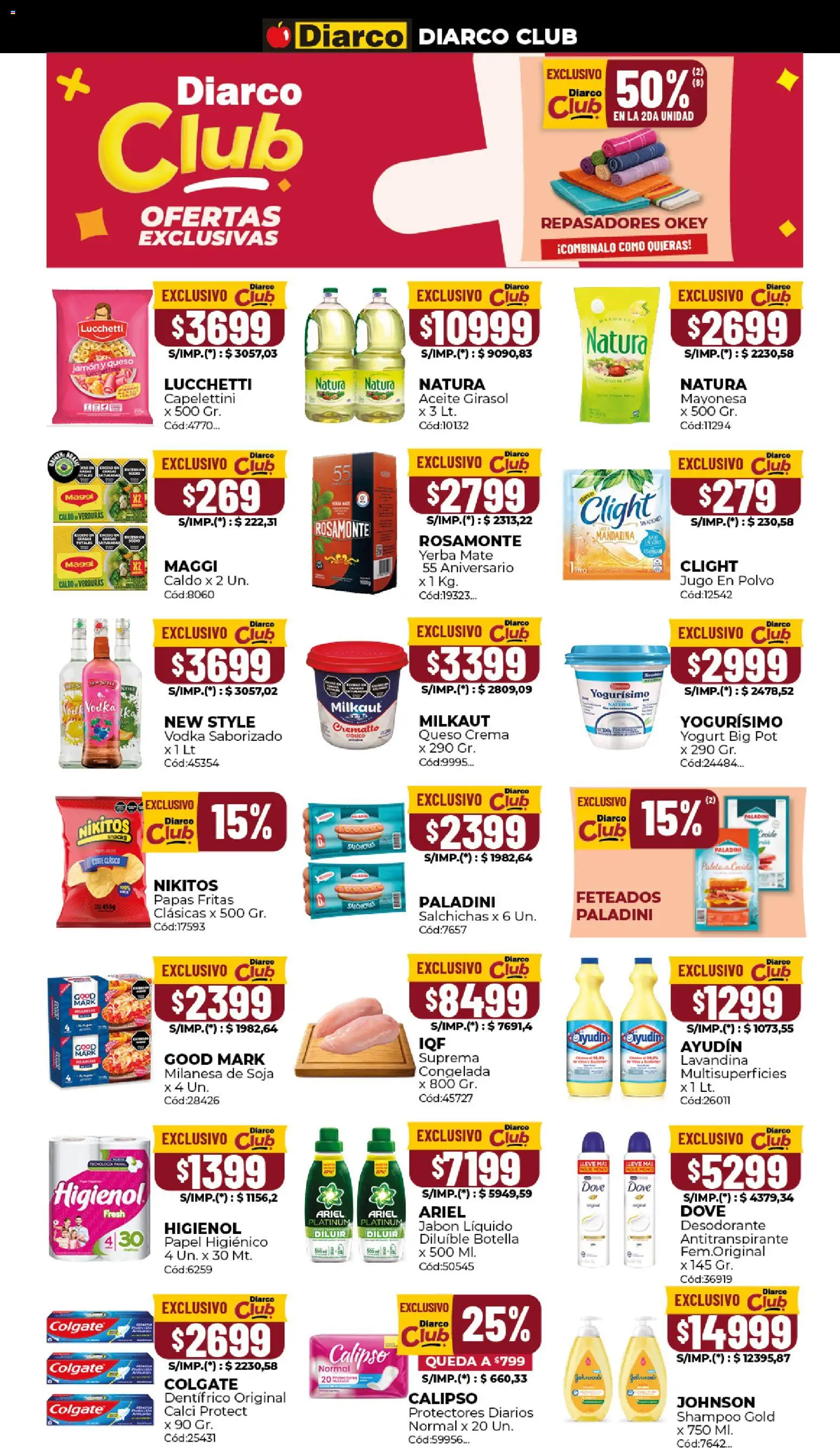 Diarco - Ofertas Interior │ válido desde el 13/07/2026 | Página: 9 | Productos: Botella, Aceite, Mayonesa, Queso crema