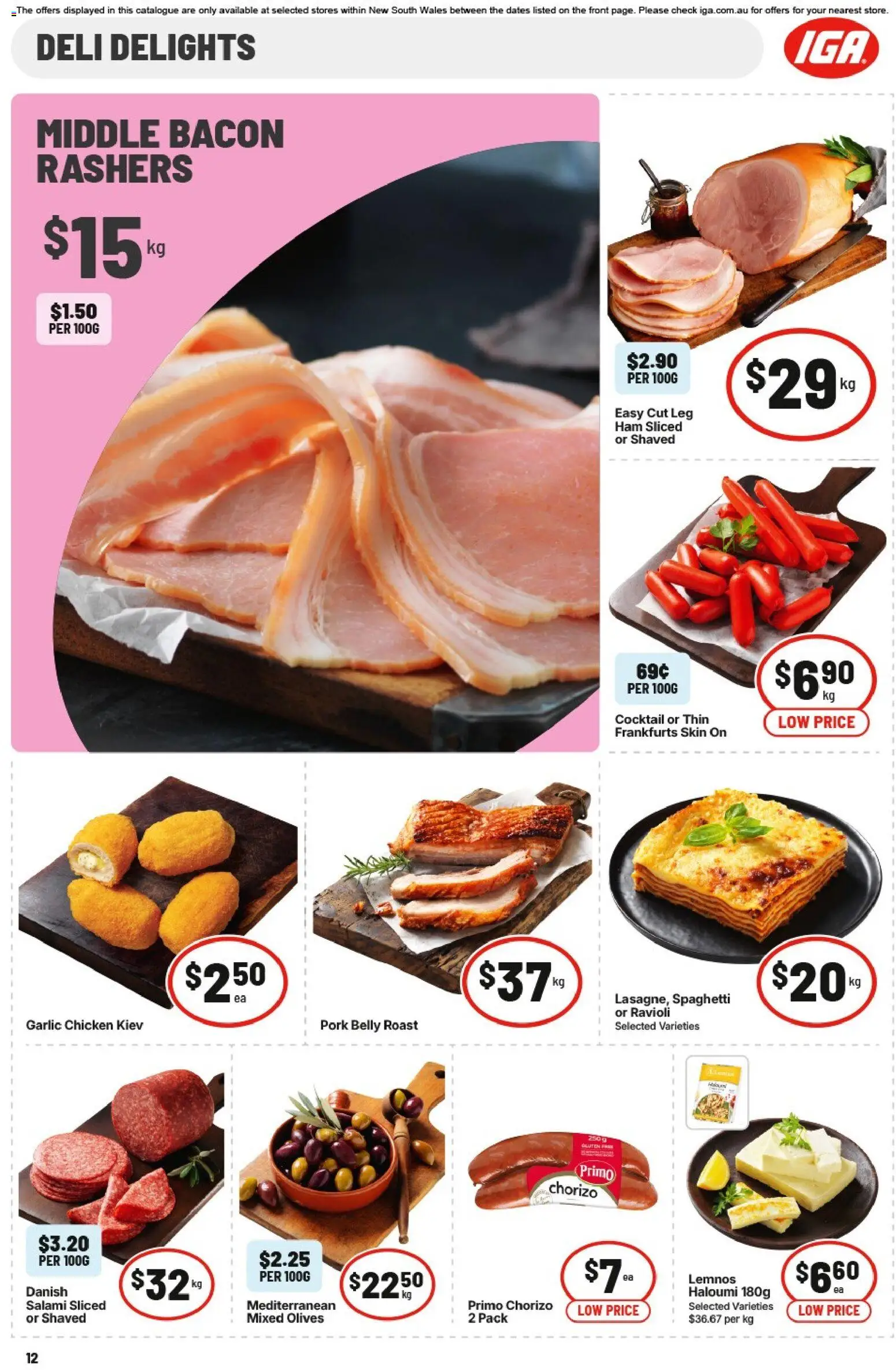 IGA catalogue - valid from 19/08/2026 | Page: 12 | Products: Salami, Ham, Garlic, Spaghetti