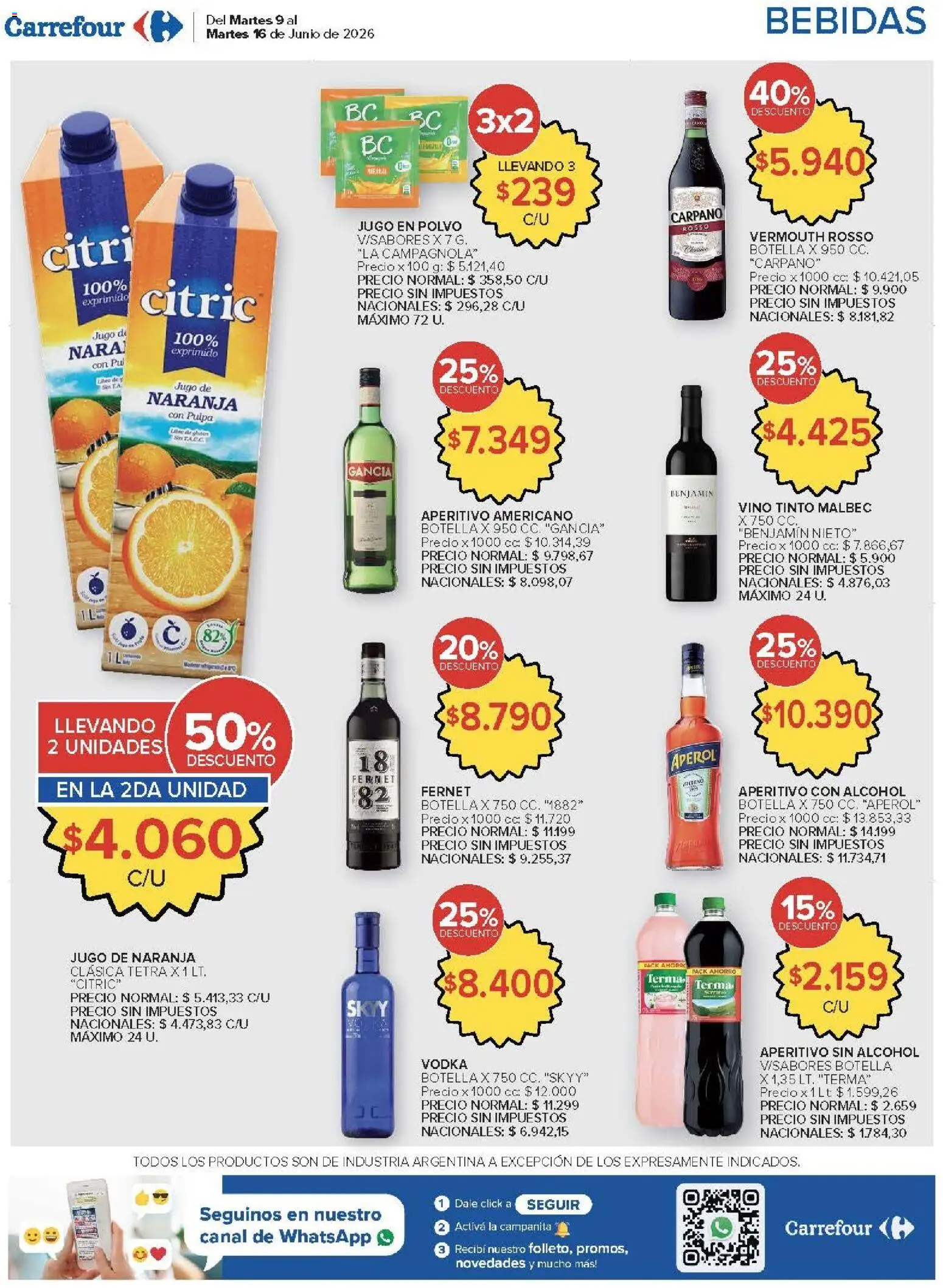 Carrefour ofertas │ válido desde el 09.06.2026 | Página: 17 | Productos: Vodka, Botella, Polvo, Vino