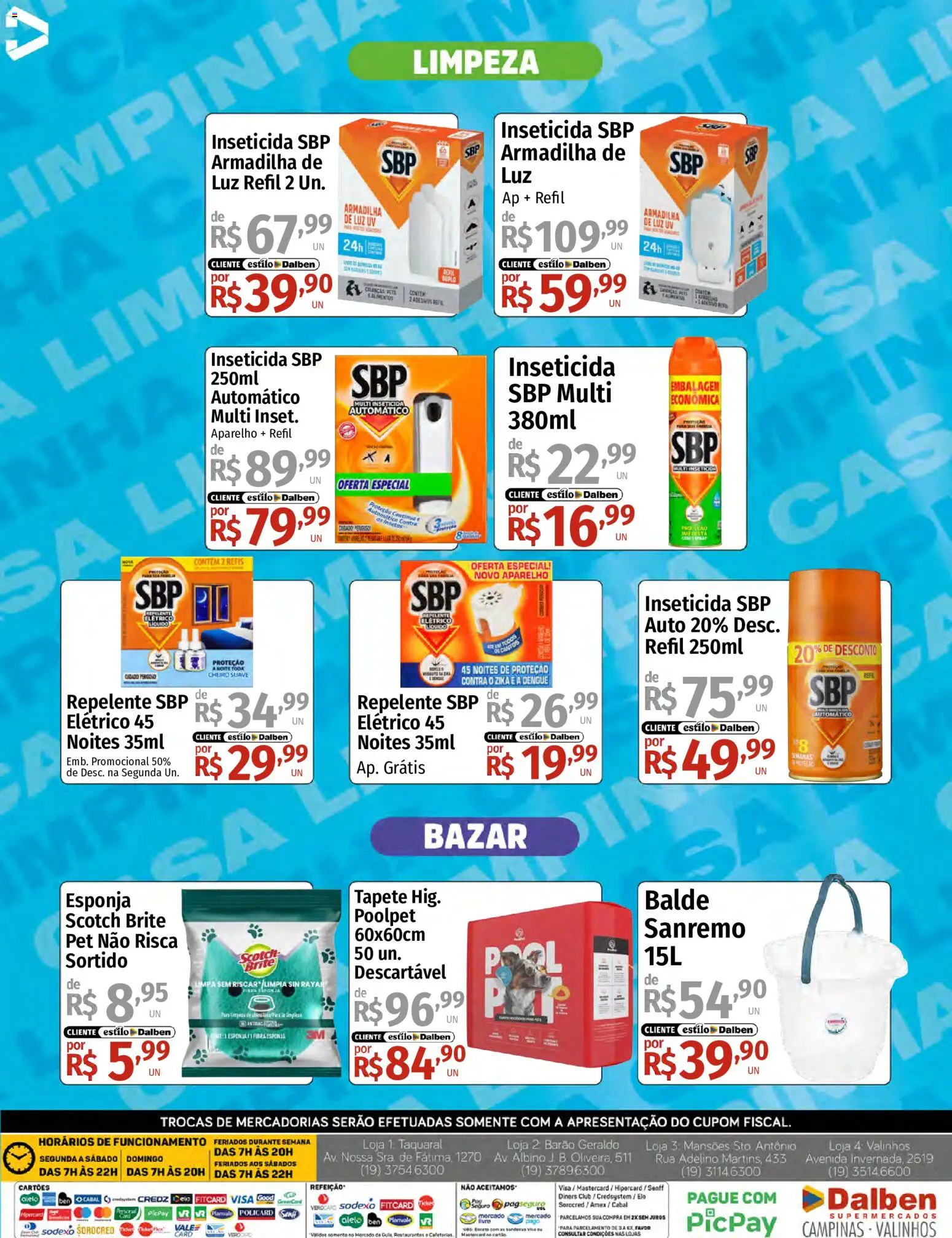 Supermercado Dalben Folheto - válido de 07/09/2026 | Página: 6 | Produtos: Esponja, Tapete, Repelente, Balde