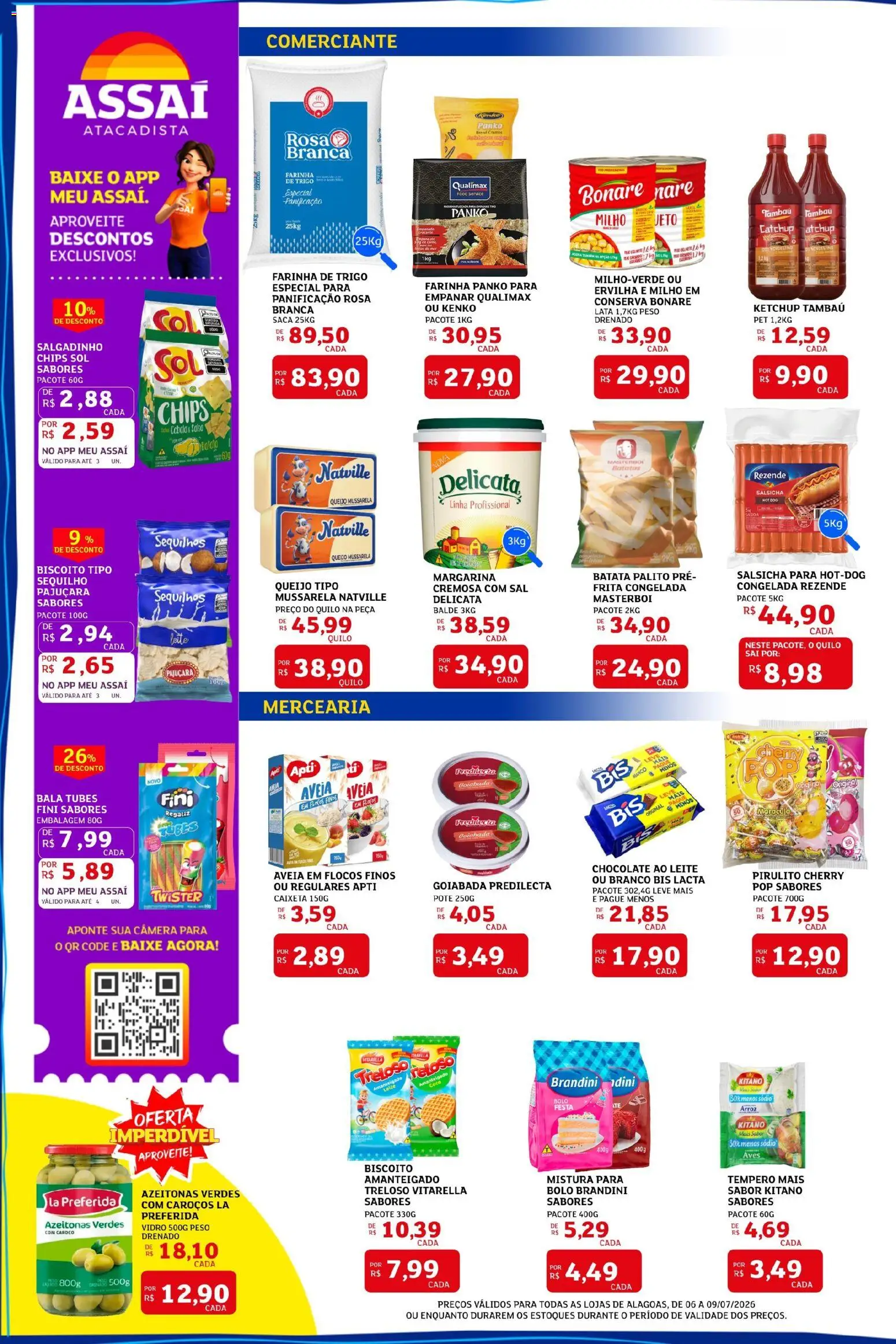 Assaí Atacadista Folheto - válido de 06/07/2026 | Página: 2 | Produtos: Azeitonas, Ervilha, Farinha de trigo, Arroz