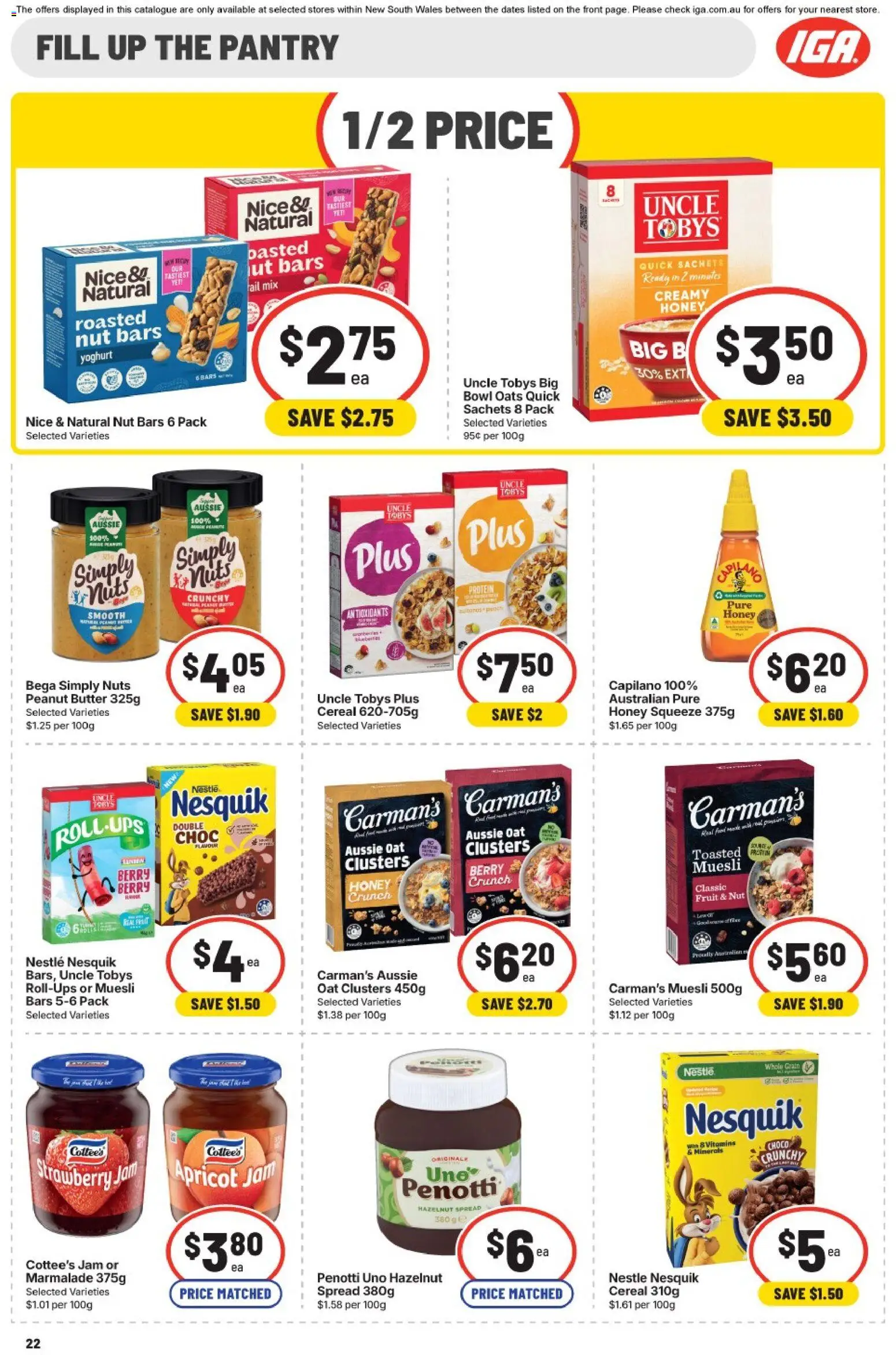IGA catalogue - valid from 22/07/2026 | Page: 20 | Products: Butter, Oats, Cereal, Nuts