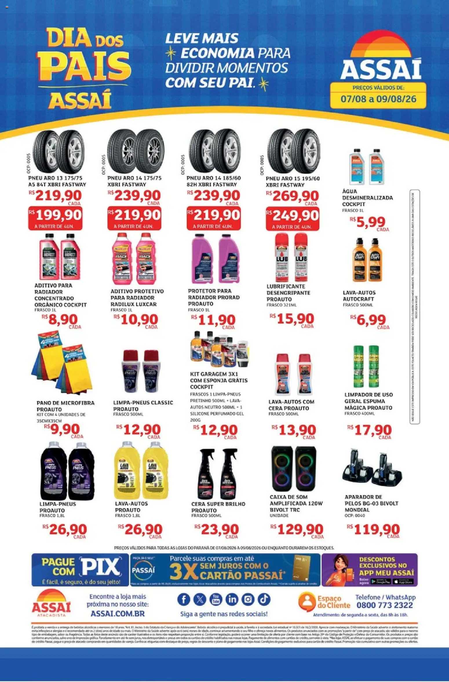 Assaí Atacadista Folheto - válido de 07/08/2026 | Página: 1 | Produtos: Esponja, Aparador, Caixa, Água
