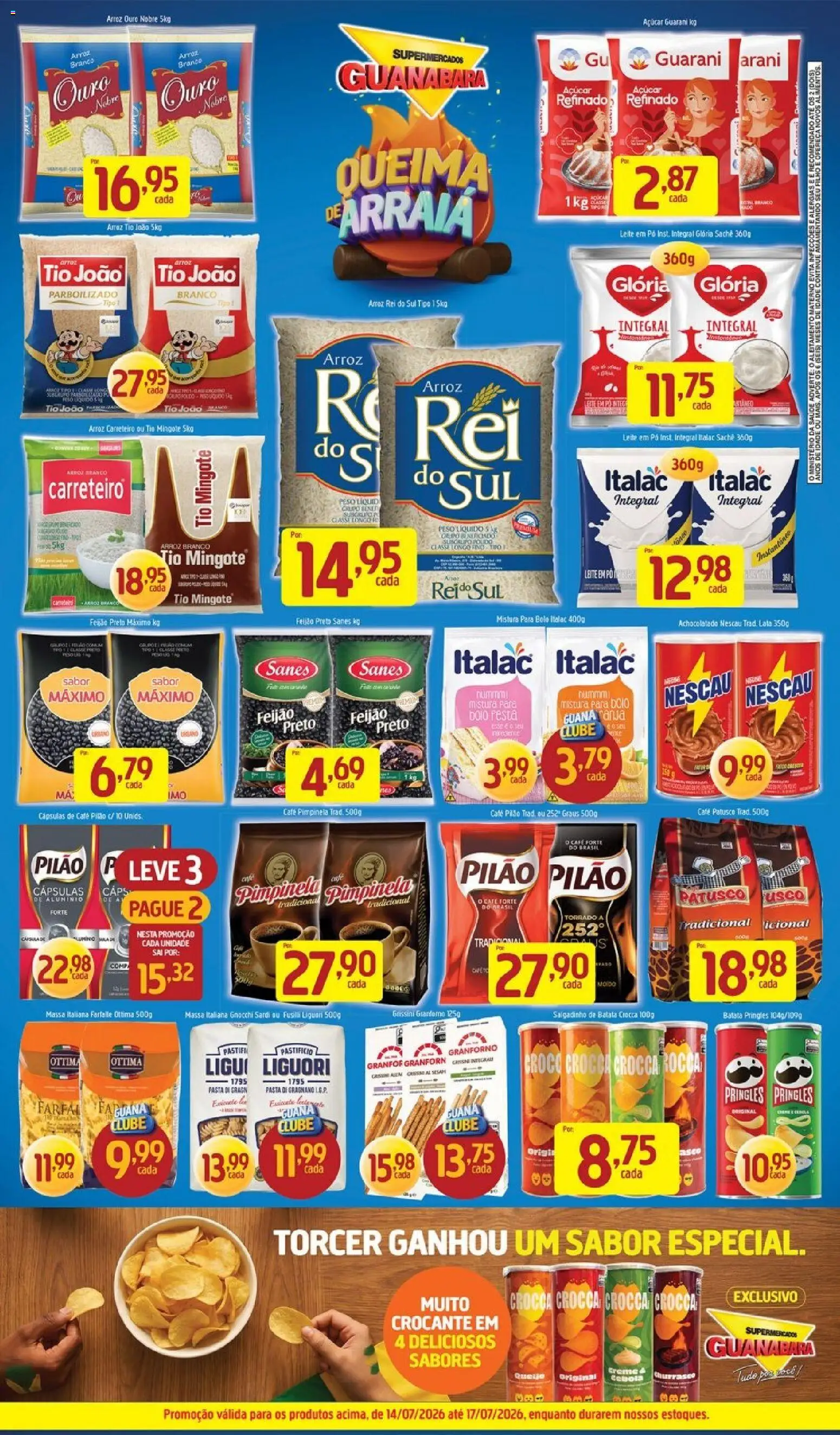 Supermercados Guanabara Folheto - válido de 14/07/2026 | Página: 2 | Produtos: Leite, Bolo, Creme, Café pilão