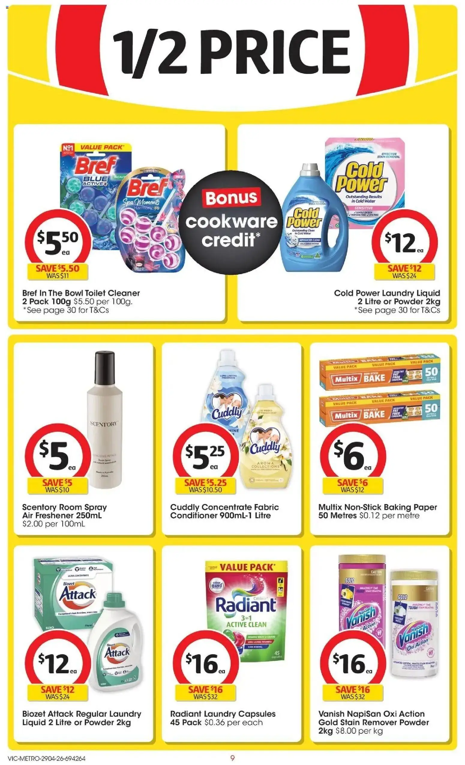 Coles catalogue - valid from 28.04.2026 | Page: 9 | Products: Cleaner, Cookware, Water, Laundry