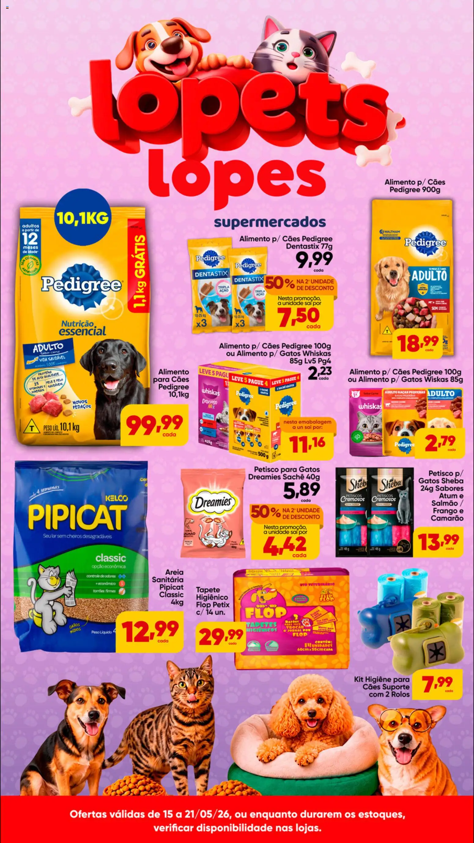 Lopes Supermercados Folheto - válido de 15.05.2026 | Página: 1 | Produtos: Areia, Tapete, Frango, Atum