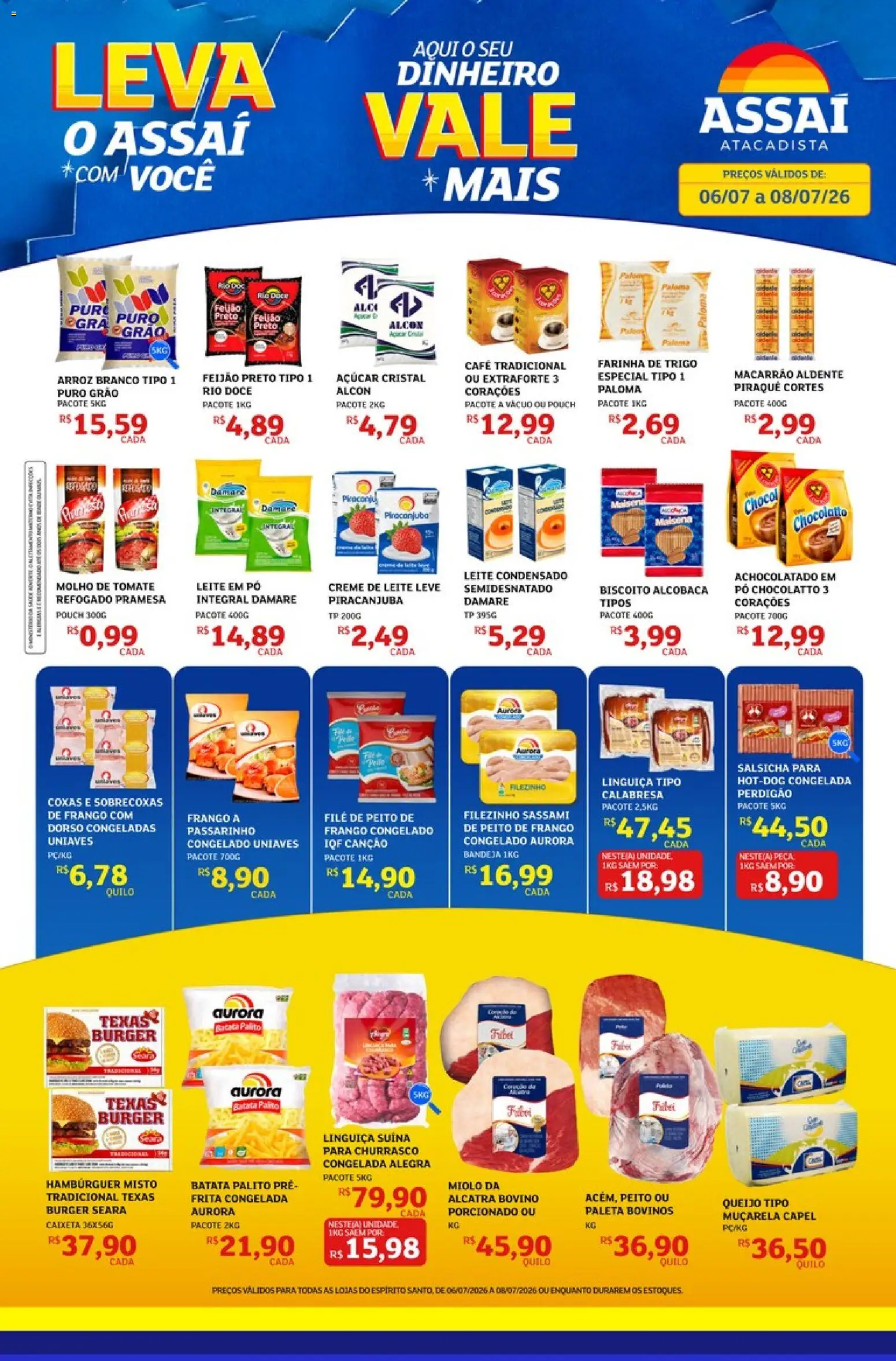 Assaí Atacadista Folheto - válido de 06/07/2026 | Página: 1 | Produtos: Pó, Farinha de trigo, Café, Creme de leite