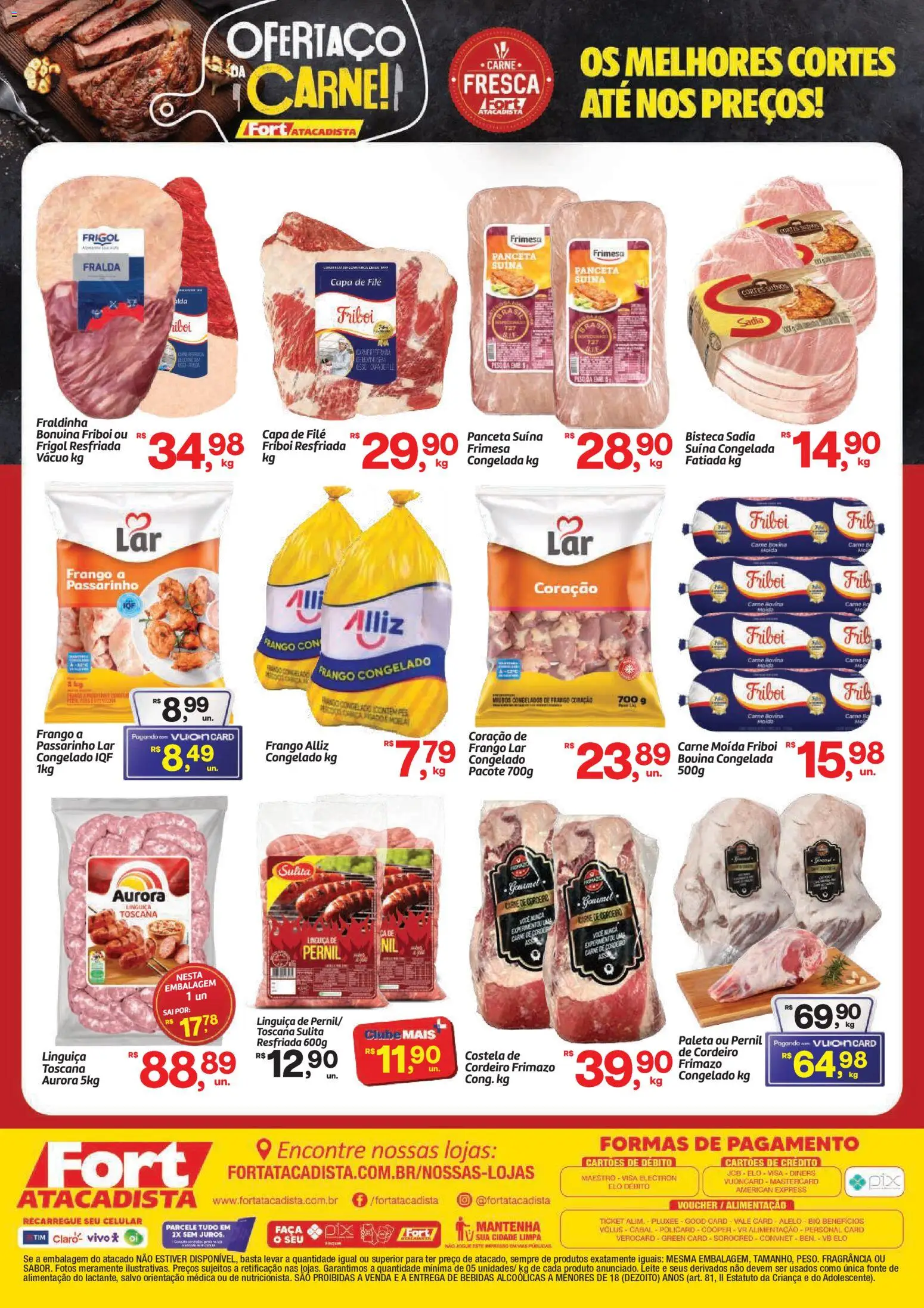 Fort Atacadista Folheto - válido de 14/08/2026 | Página: 2 | Produtos: Carne bovina, Bebidas, Carne moída, Carne moida friboi