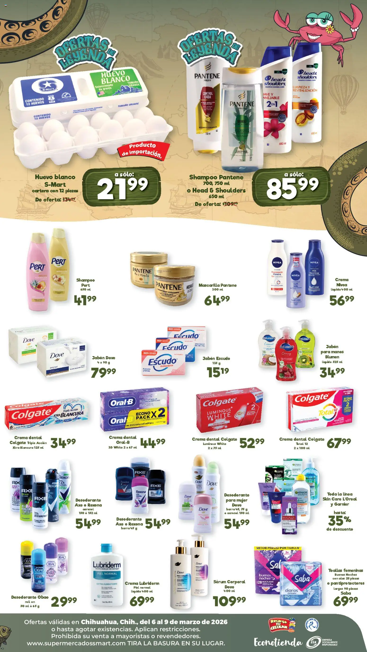 Nuevas ofertas de S-Mart válidas en toda la República Mexicana desde el 06.03.2026. ¡Encuentra las mejores ofertas en S-Mart folleto Ofertas de feria Chihuahua! | Página: 2 | Productos: Serum, Body, Mascarilla, Jabón