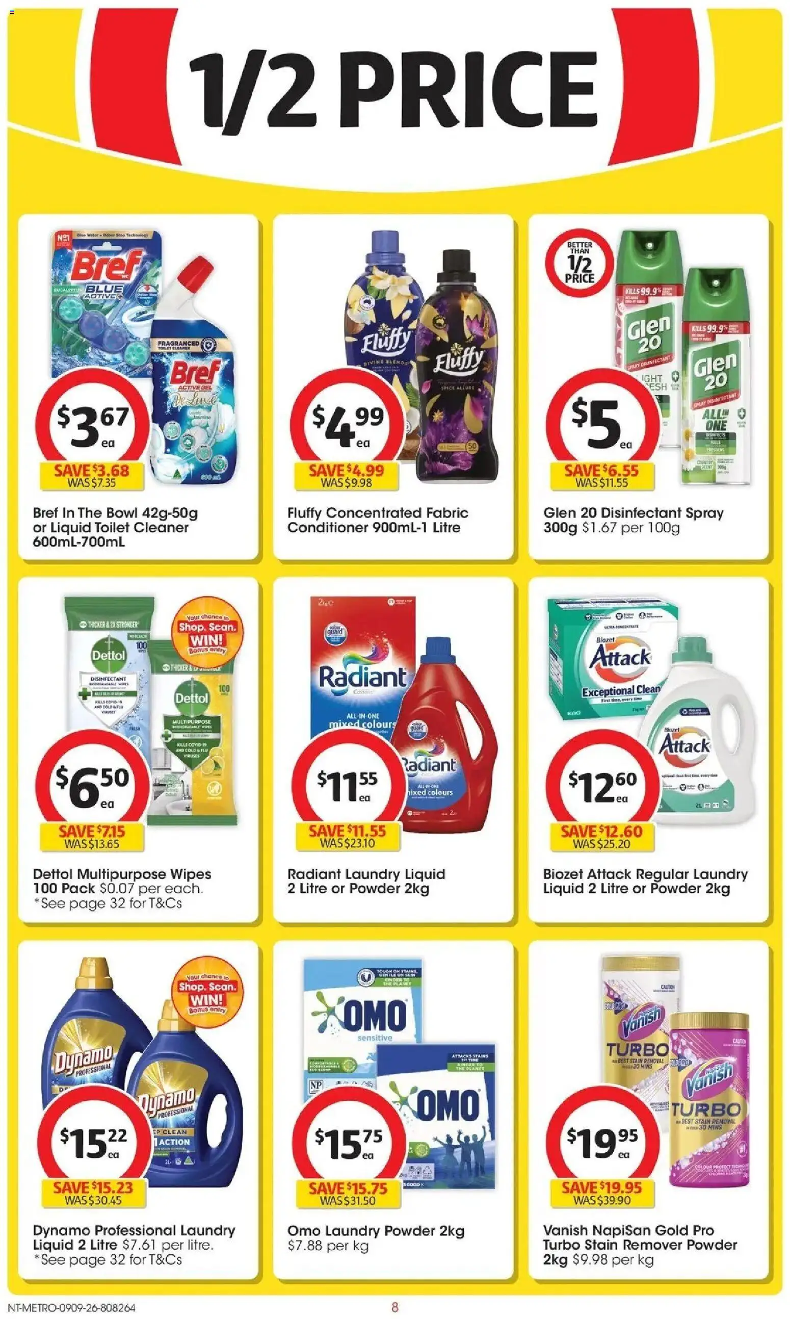 Coles catalogue - valid from 09/09/2026 | Page: 8 | Products: Powder, Cleaner, Laundry, Multipurpose