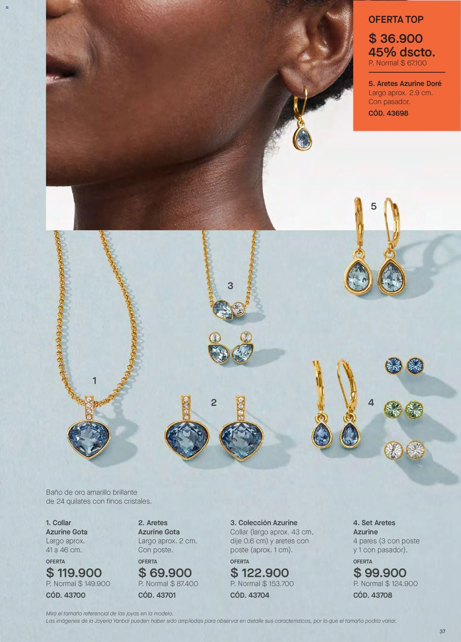 Yanbal revista - valida desde el 18/07/2026 | Página: 37 | Productos: Aretes, Baño, Top, Dije