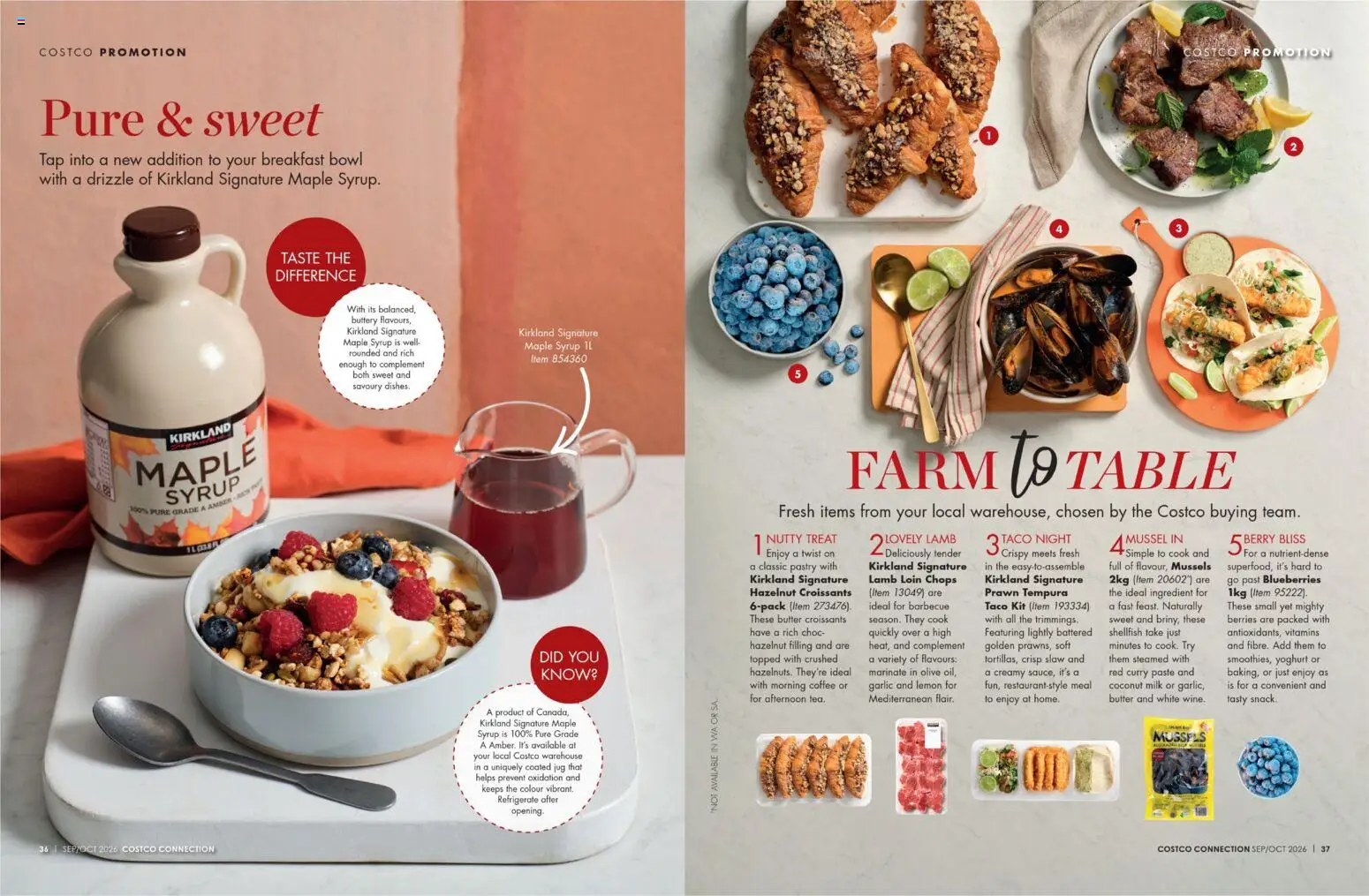 Costco catalogue - valid from 01/09/2026 | Page: 19 | Products: Maple syrup, Butter, Lamb, Coconut