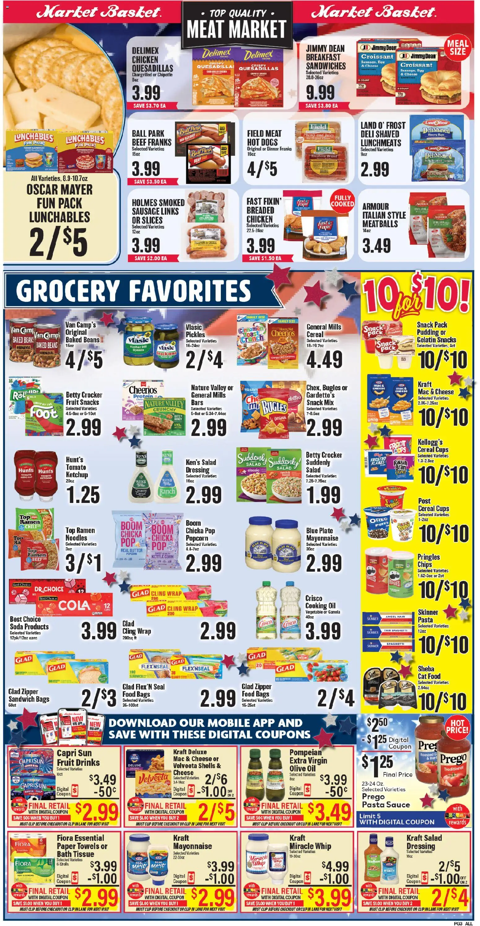 Market Basket Weekly Ad - valid from 24.06.2026 | Page: 5 | Products: Corn, Ham, Pasta, Sauce