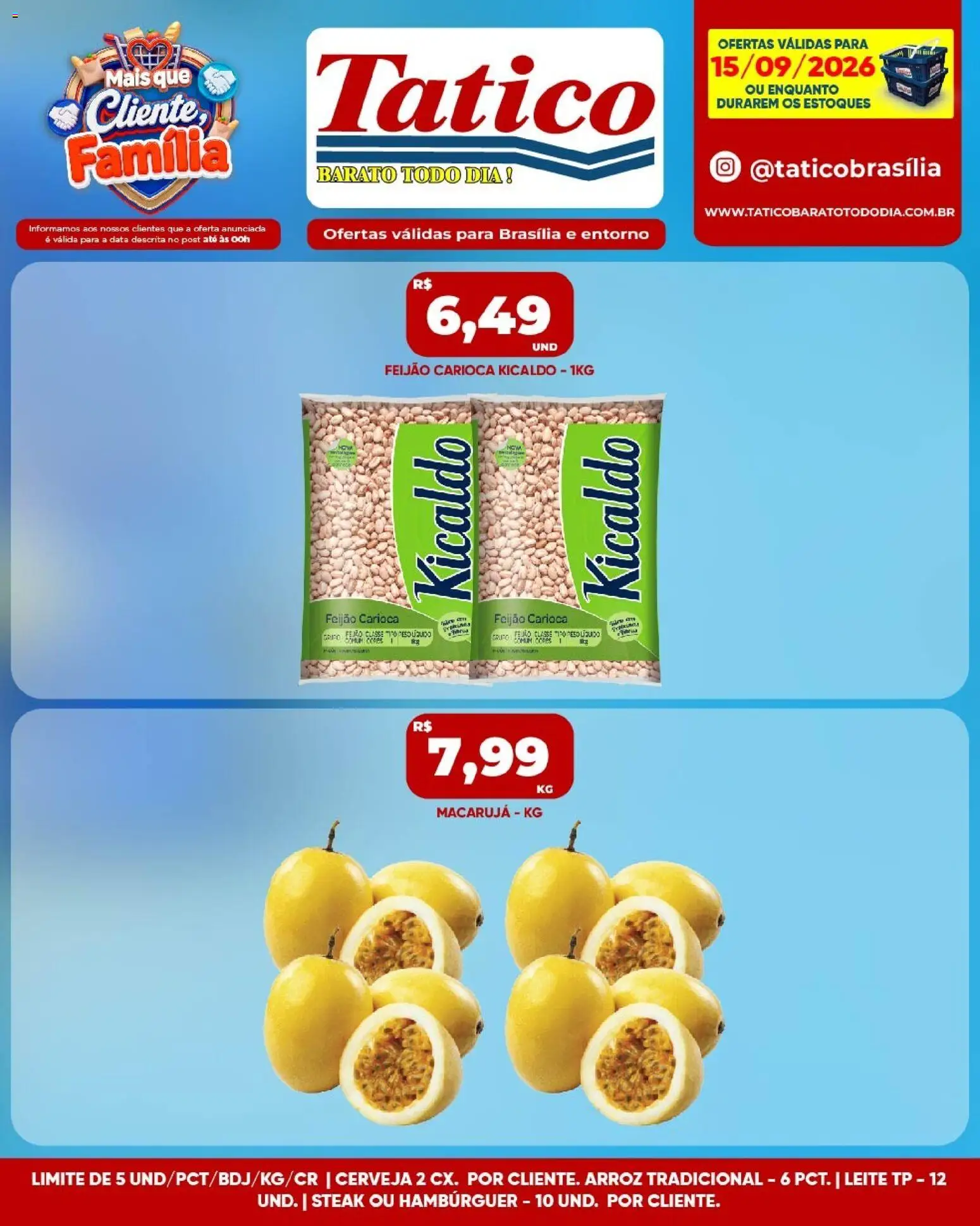 Tatico Folheto - válido de 15/09/2026 | Página: 6 | Produtos: Steak, Leite, Cerveja, Hambúrguer