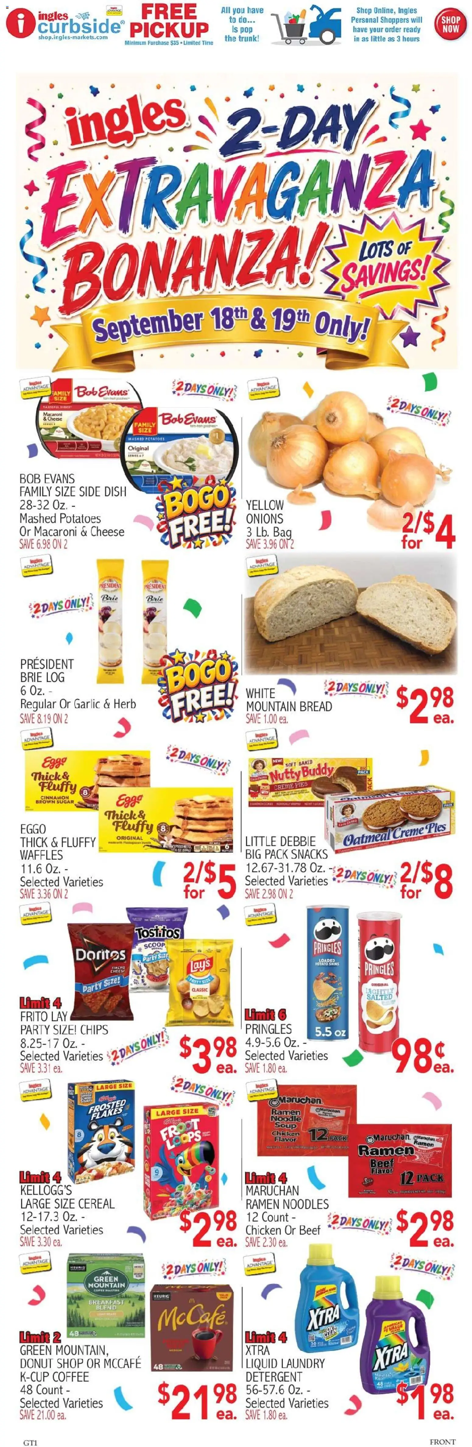 Ingles Weekly Ad - valid from 09/16/2026 | Page: 5 | Products: Waffles, Potatoes, Cereal, Bag