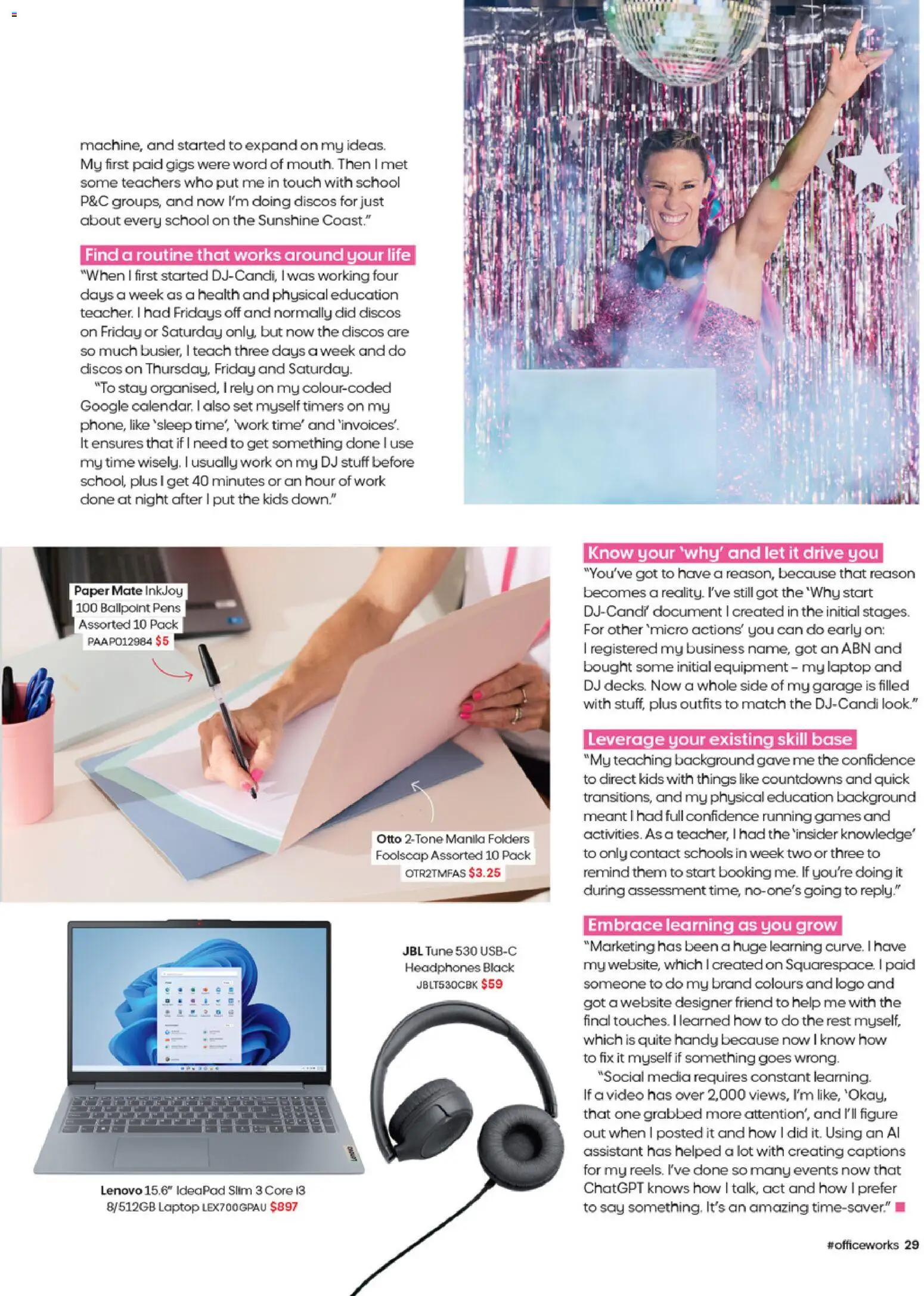 Officeworks catalogue - valid from 27/08/2026 | Page: 29 | Products: Headphones, Laptop, Video