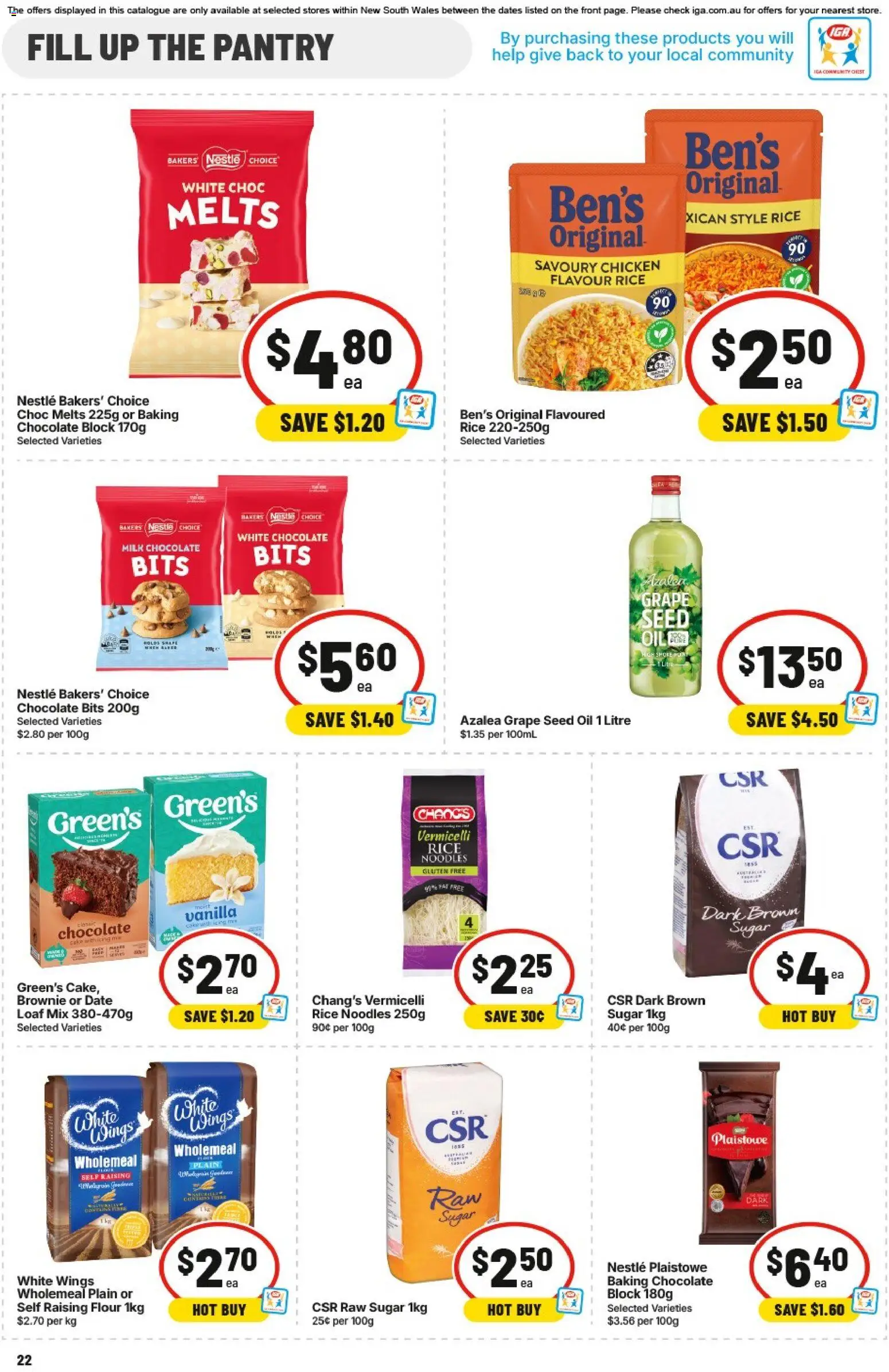 IGA catalogue - valid from 12/08/2026 | Page: 23 | Products: Flour, Oil, Brown rice, Vanilla