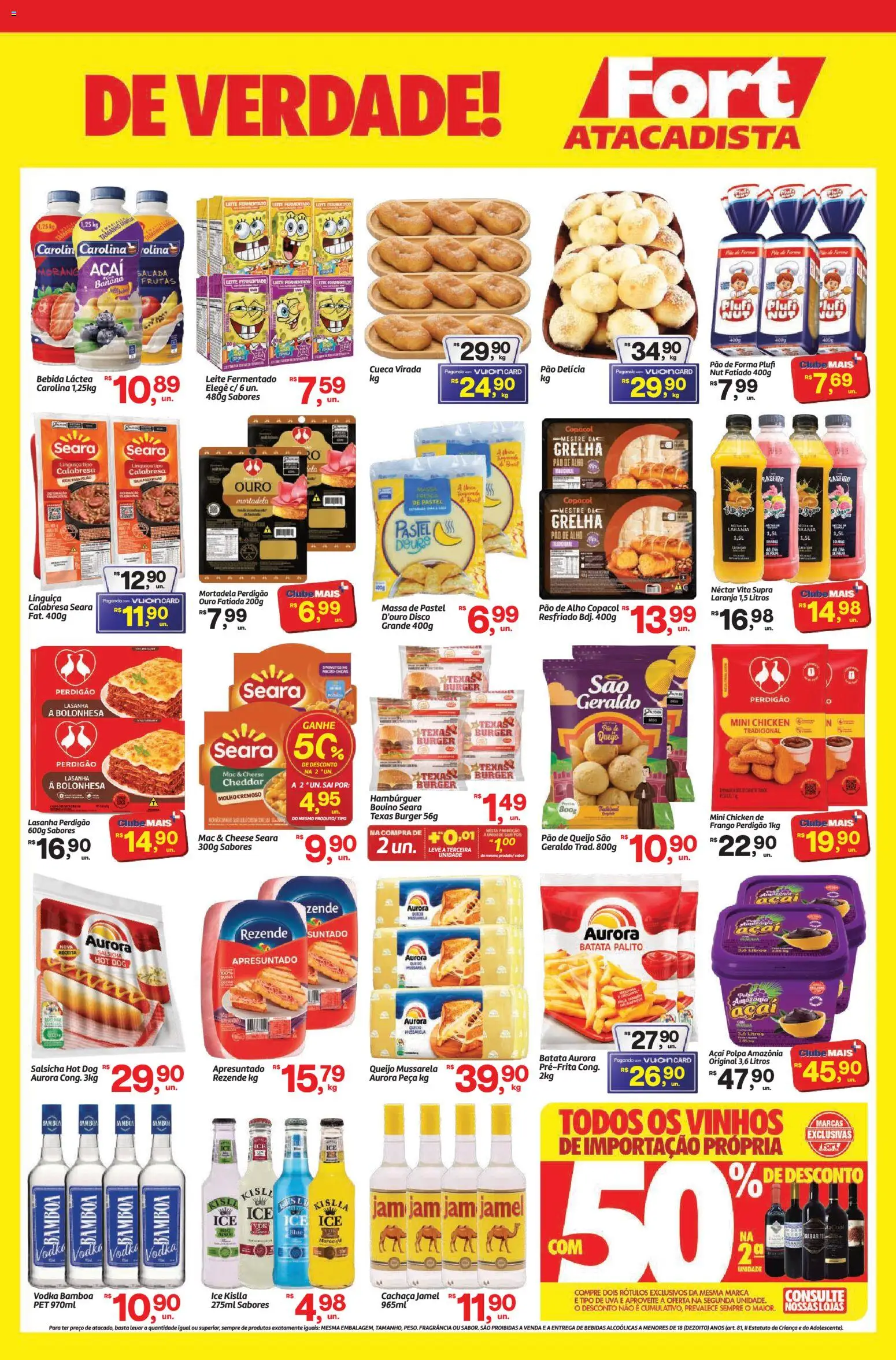 Fort Atacadista Folheto - válido de 19/09/2026 | Página: 3 | Produtos: Frutas, Massa, Mussarela, Leite fermentado