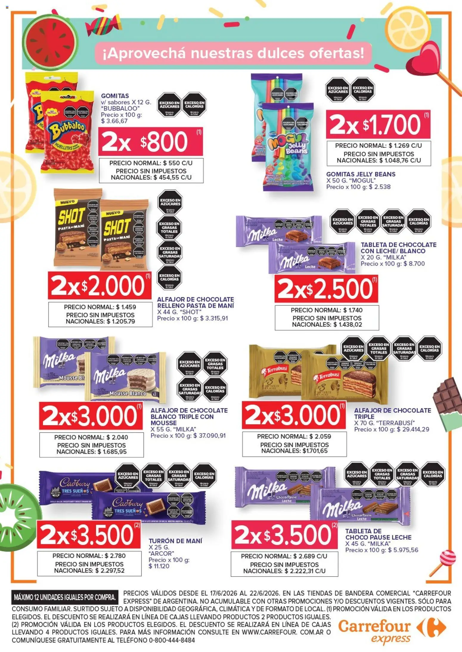 Carrefour - Carrefour Express │ válido desde el 17.06.2026 | Página: 6 | Productos: Gomitas, Mousse, Alfajor, Turrón
