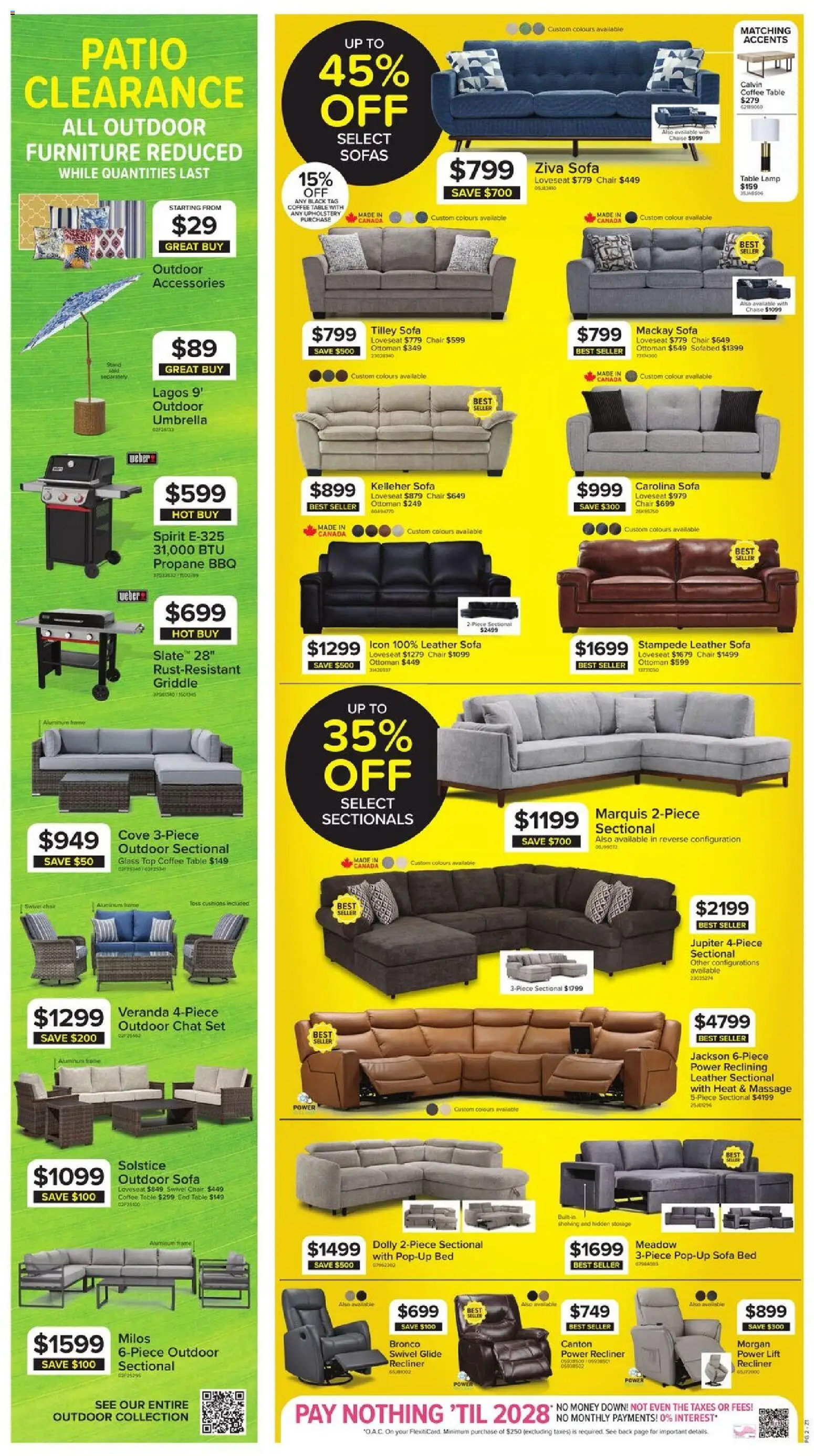 Leon's flyer valid from Aug 13, 2026 | Page: 2 | Products: Table lamp, Coffee table, Table, Chair