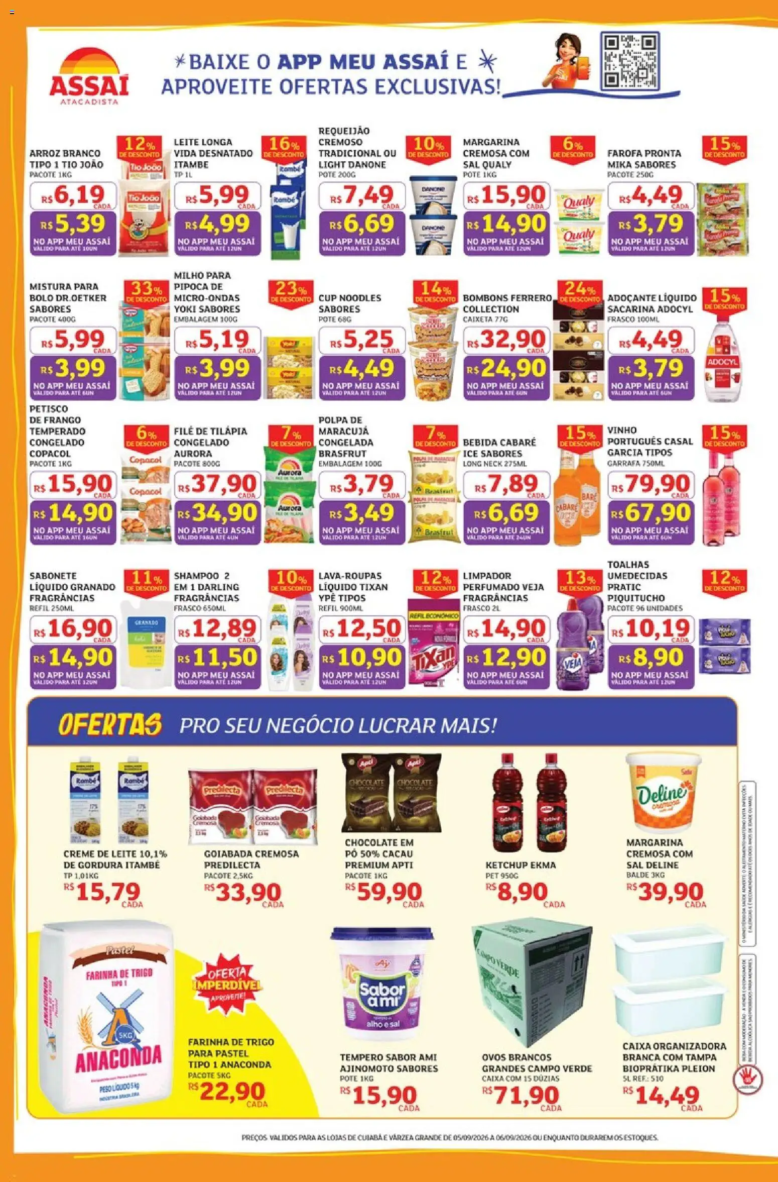 Assaí Atacadista Folheto - válido de 05/09/2026 | Página: 2 | Produtos: Ovos, Sabonete, Farofa, Filé de tilápia