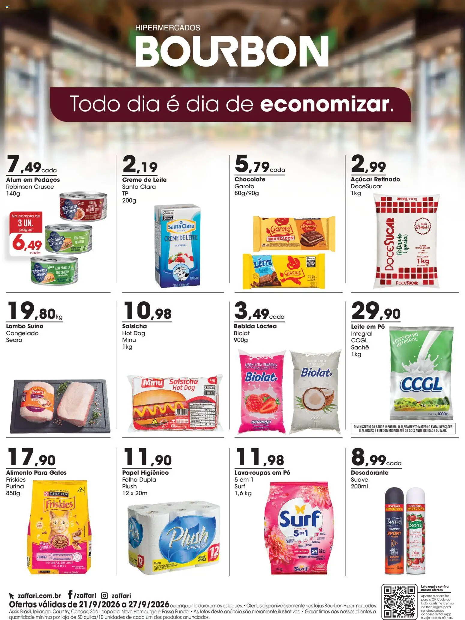 Zaffari Folheto - válido de 21/09/2026 | Página: 1 | Produtos: Flores, Creme, Açúcar, Creme de leite