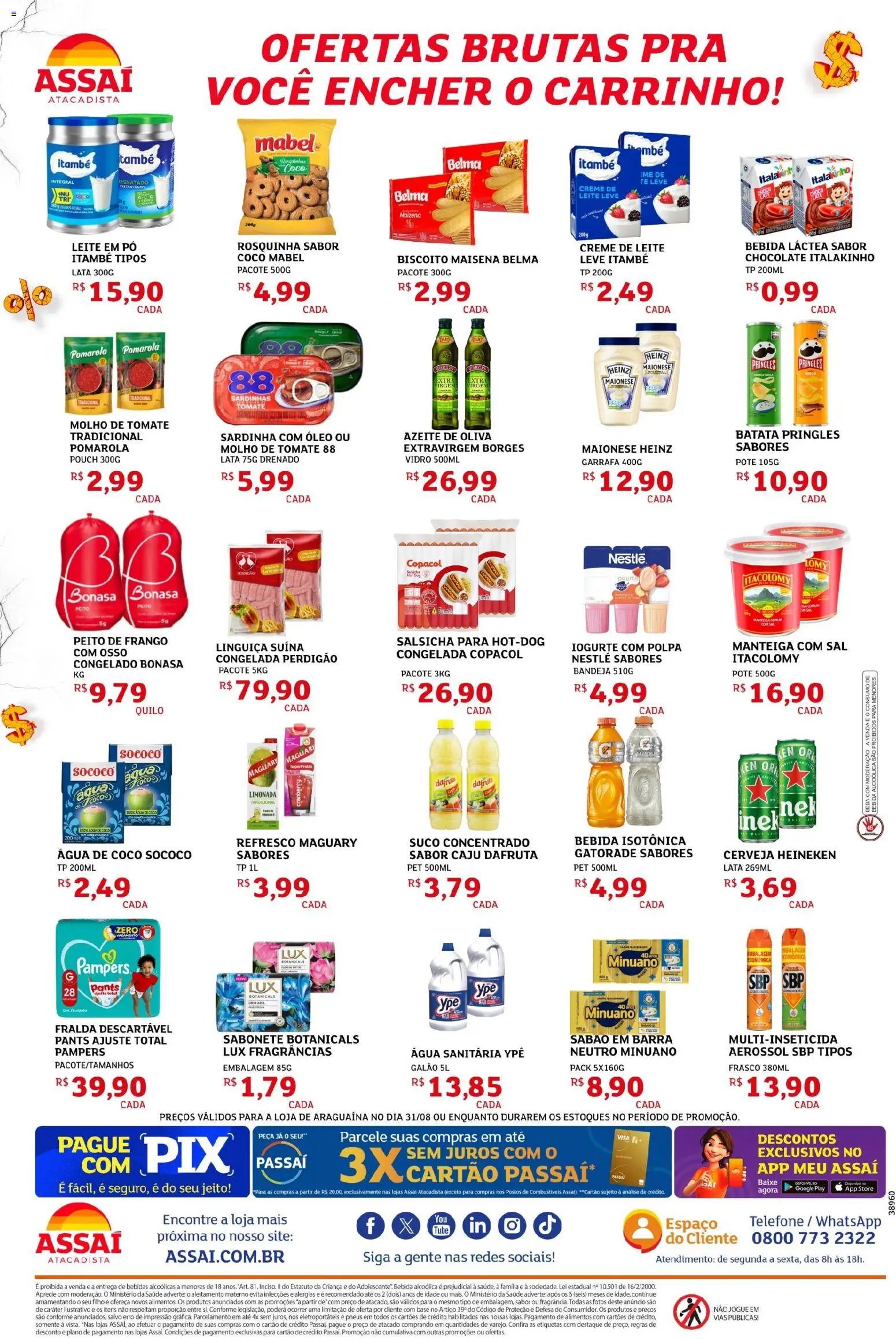 Assaí Atacadista Folheto - válido de 31/08/2026 | Página: 2 | Produtos: Refresco, Bebida, Bandeja, Creme de leite
