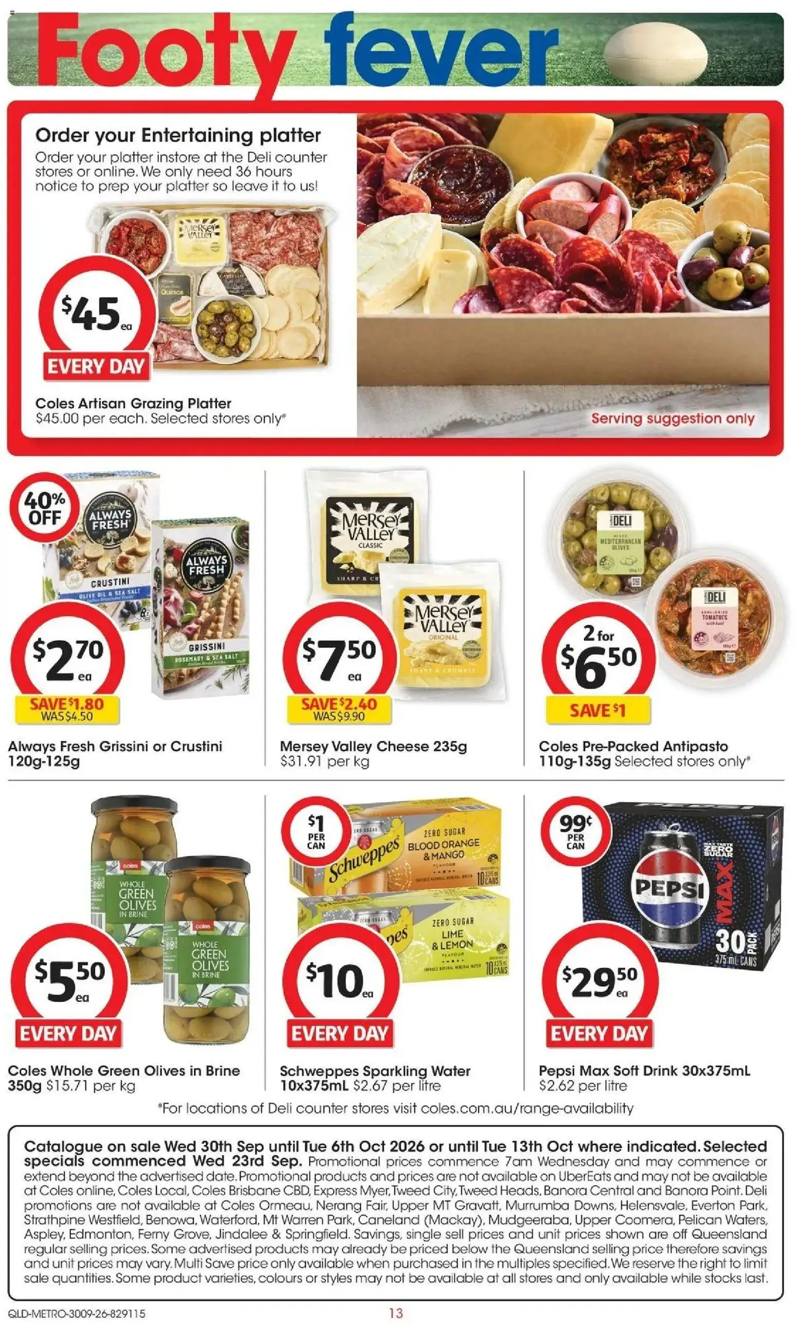 Coles catalogue - valid from 30/09/2026 | Page: 13 | Products: Tomatoes, Pepsi, Water, Pepsi Max