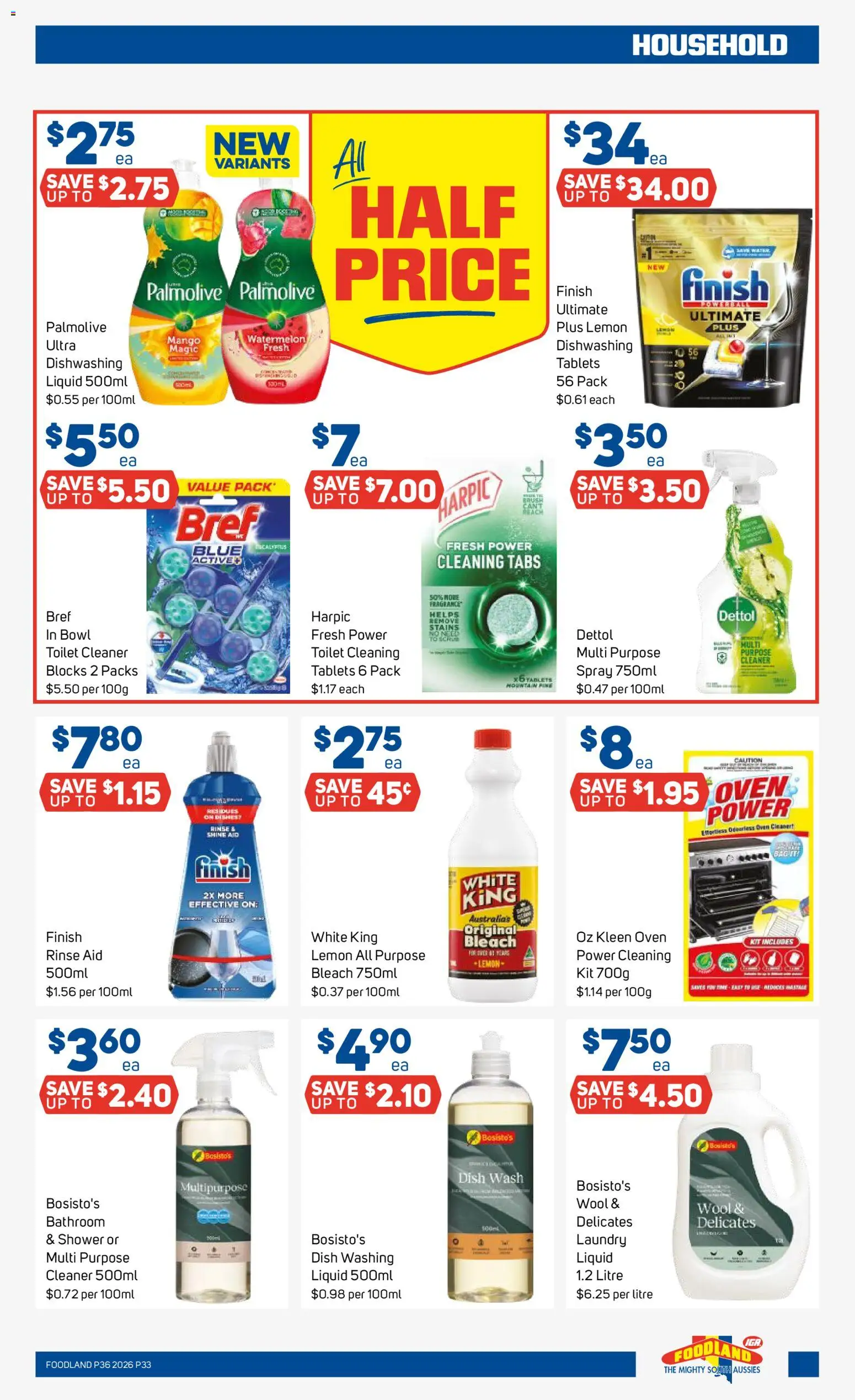 Foodland catalogue - valid from 02/09/2026 | Page: 33 | Products: Household, Cleaner, Oven, Bathroom