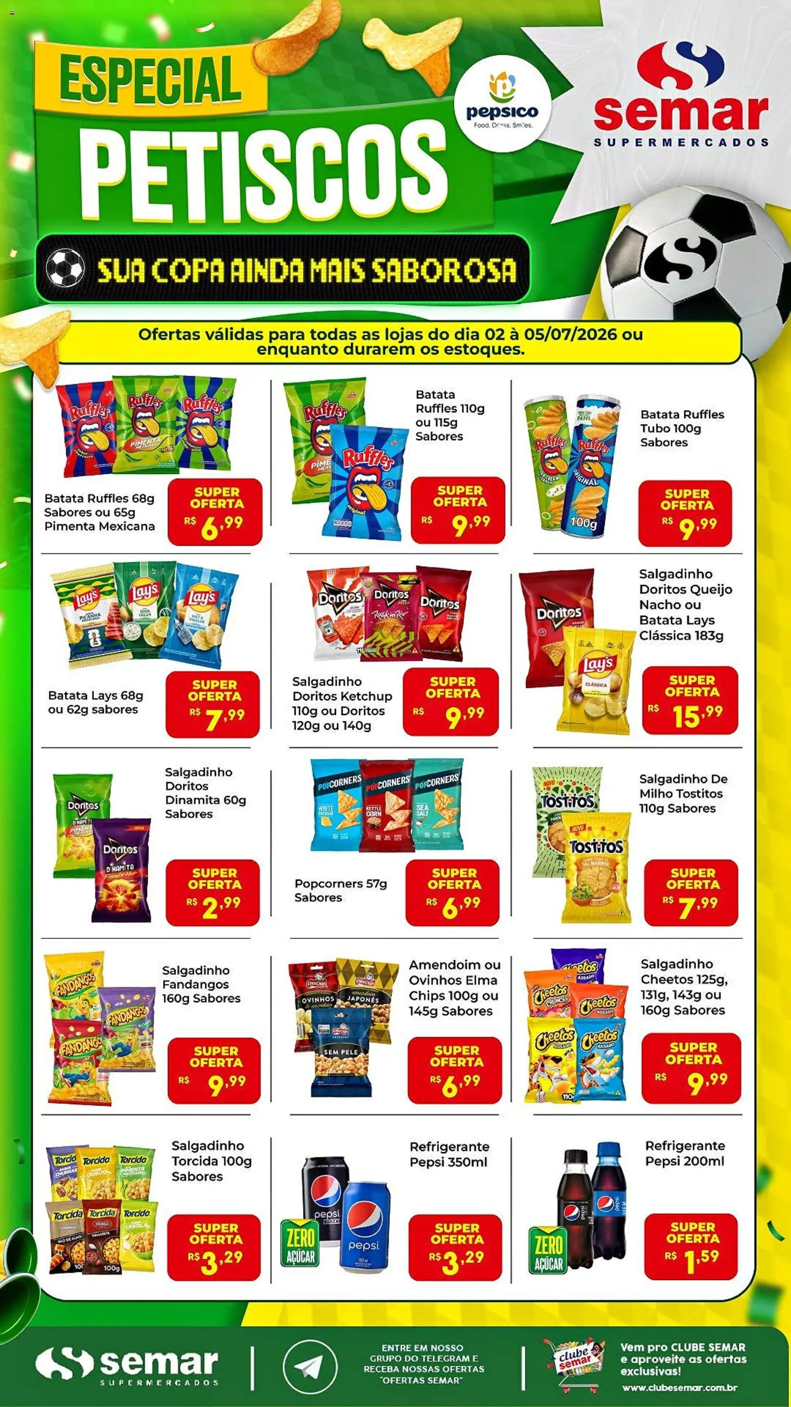 Semar Supermercado Folheto - válido de 02/07/2026 | Página: 1 | Produtos: Picanha, Ketchup, Cheetos, Batata