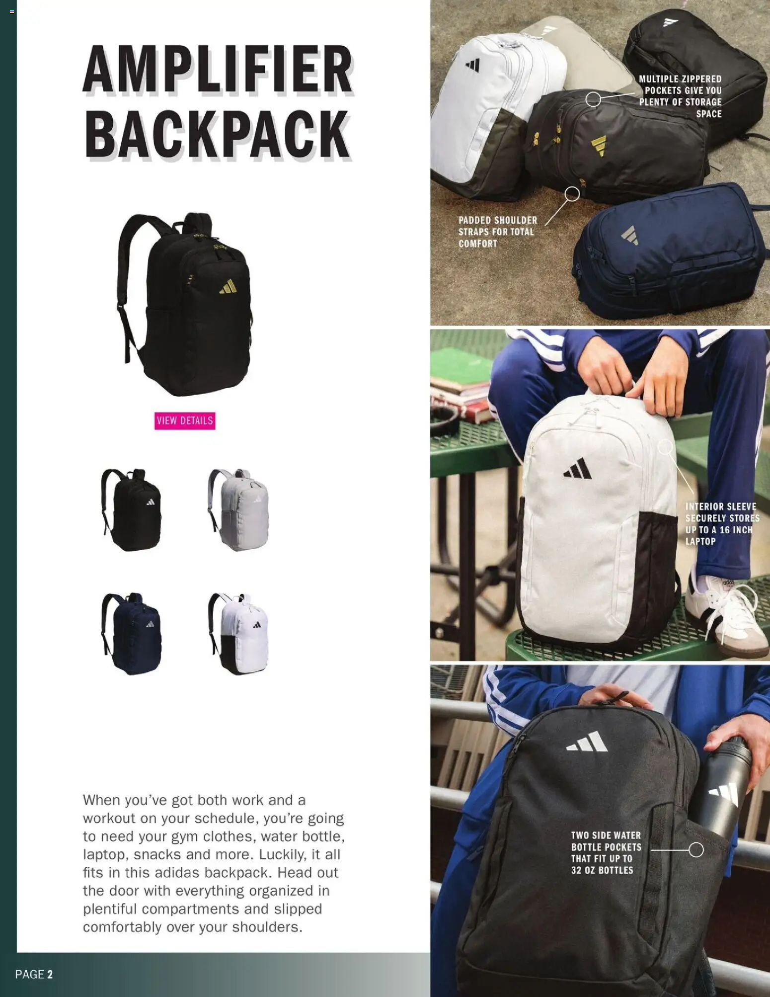 Dunham's Sports Adidas Back-To-School Backpack & Lunch Kit Guide - valid from 07/16/2026 | Page: 2 | Products: Water, Amplifier, Backpack, Laptop
