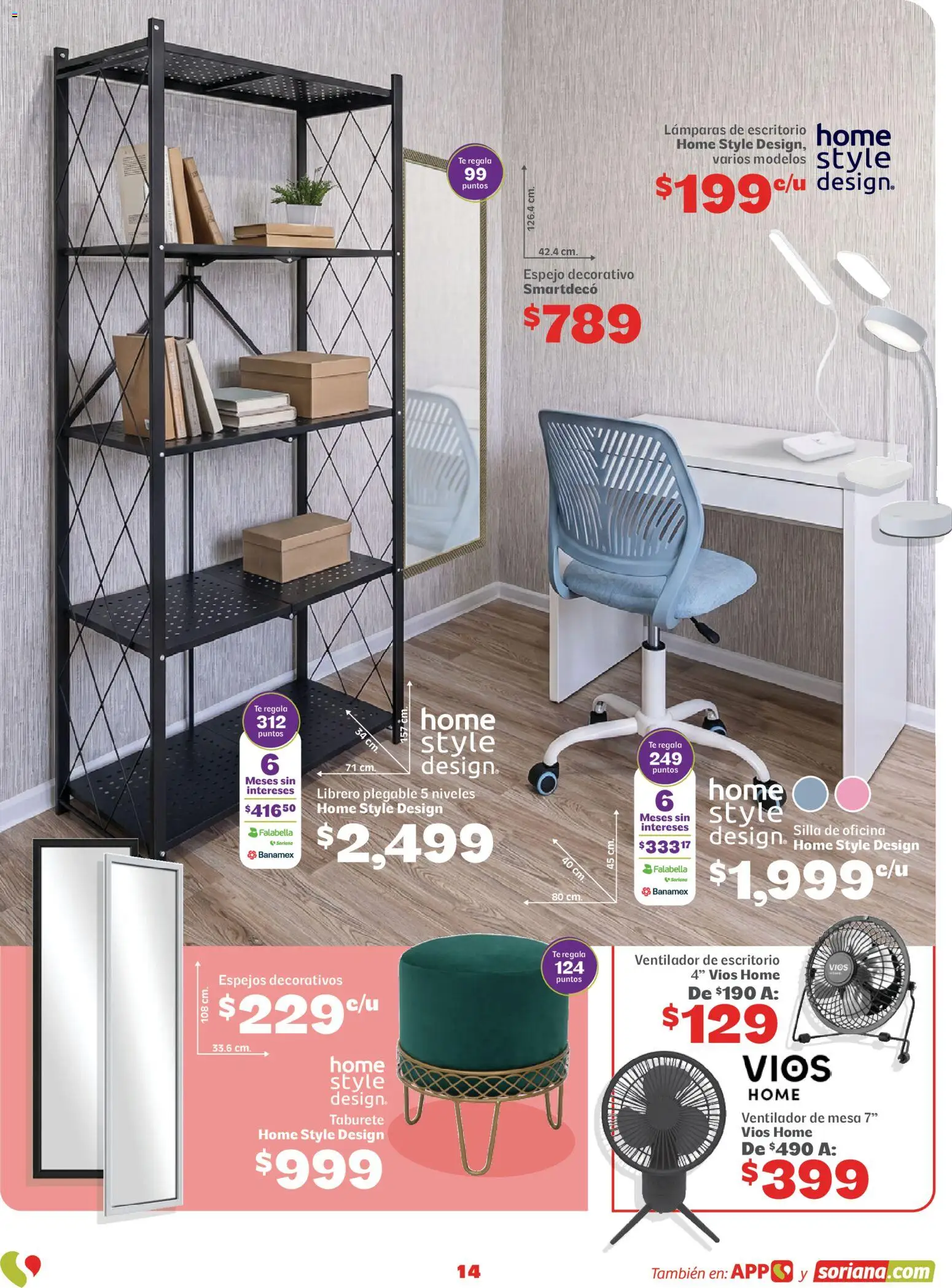 Nuevas ofertas de Soriana válidas en toda la República Mexicana desde el 20/07/2026. ¡Encuentra las mejores ofertas en Soriana Regresa a clases ¡Bien listo! Híper Nacional! | Página: 14 | Productos: Ventilador, Silla, Escritorio, Té