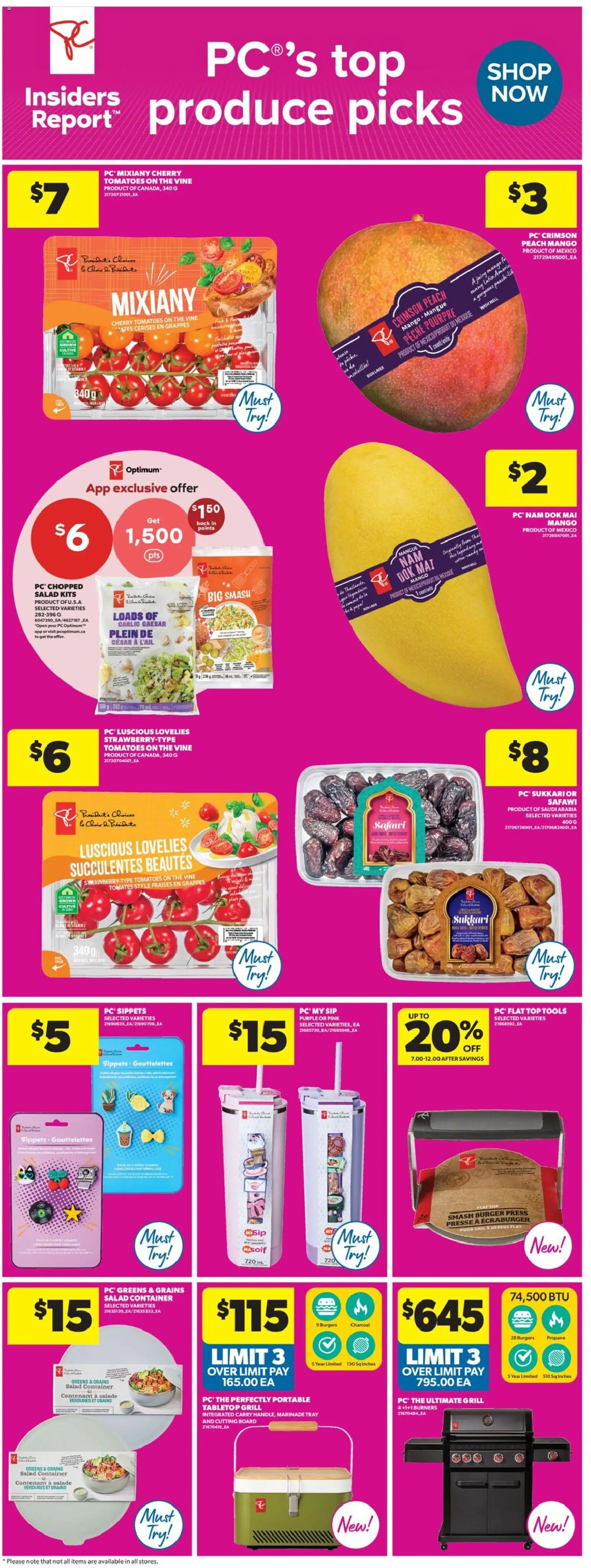 Real Canadian Superstore flyer valid from 14.05.2026 | Page: 10 | Products: Salad, PC, Grill, Tomatoes